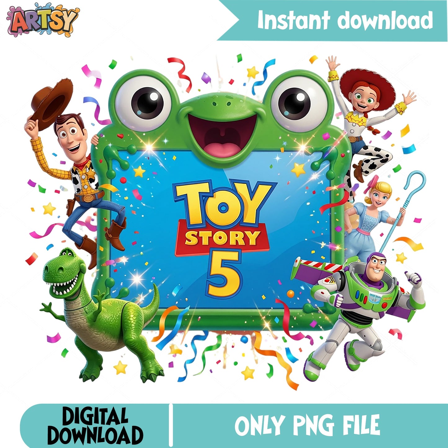 Toy Story 5 Characters PNG, Disney Pixar PNG, Birthday PNG