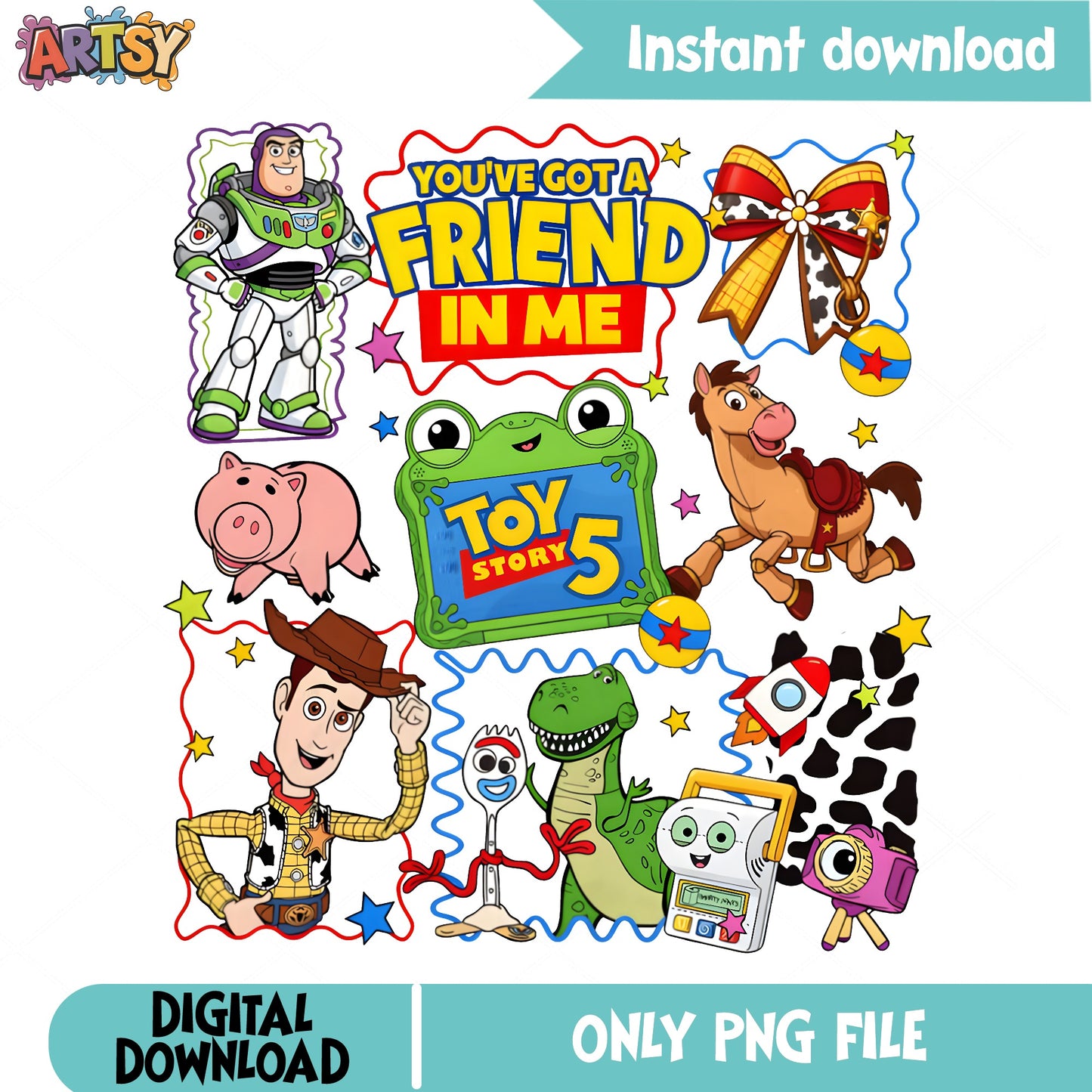 Toy Story 5 PNG Bundle, Woody Buzz Lightyear PNG, Disney PNG