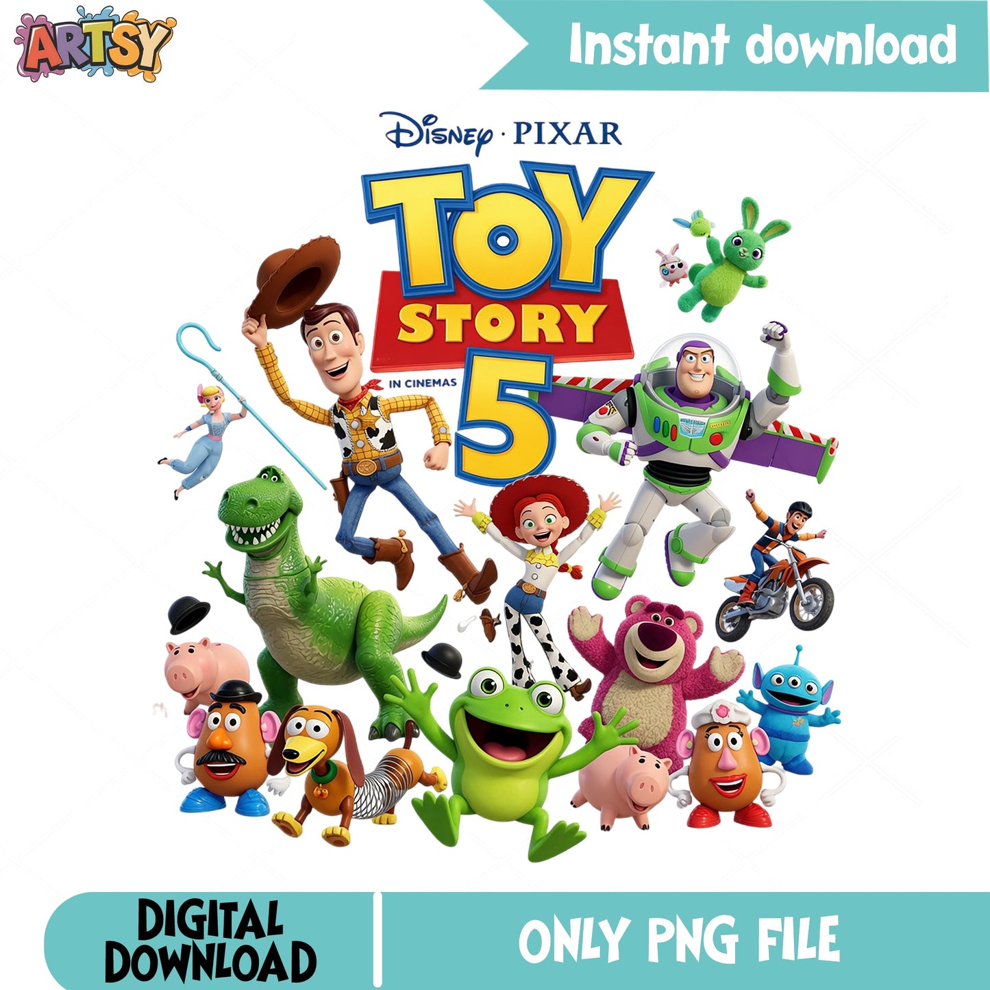 Toy Story 5 PNG, Disney Pixar Characters PNG, Woody Buzz PNG