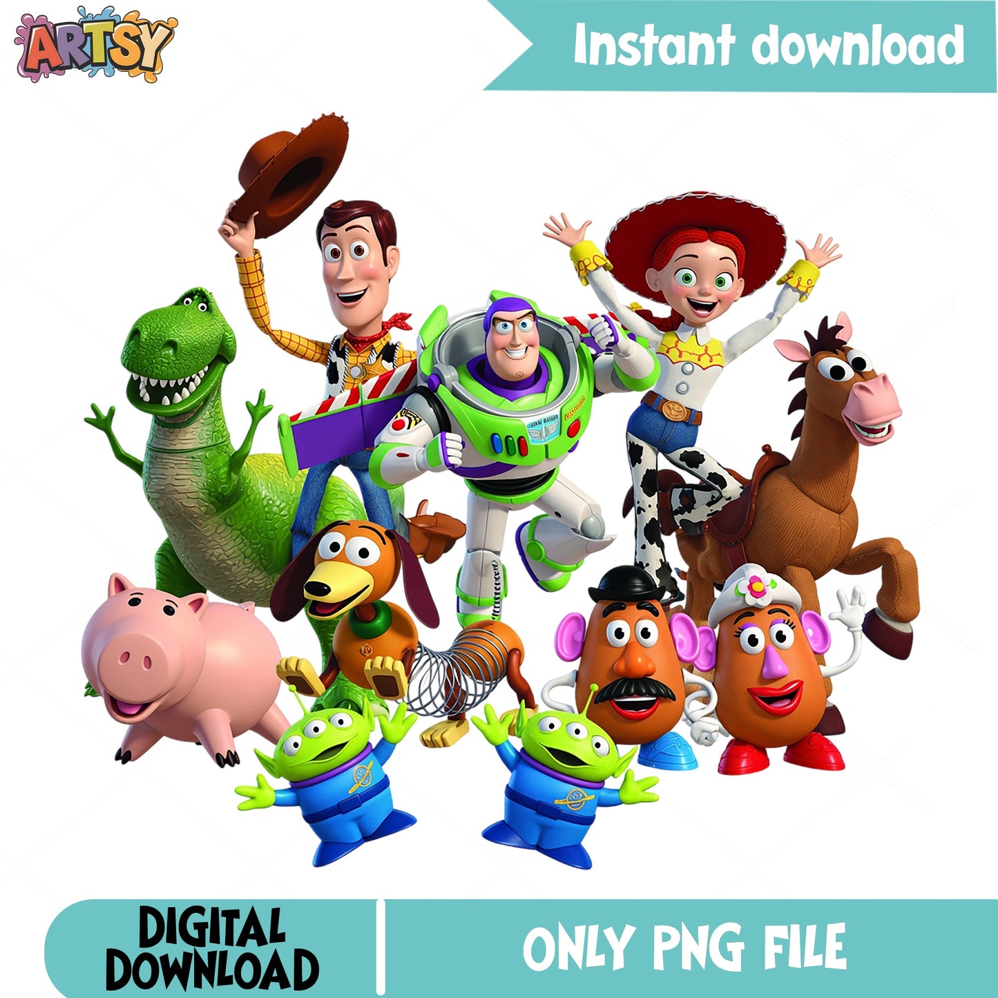 Toy Story Characters Bundle PNG, Woody Buzz Lightyear PNG, Disney PNG