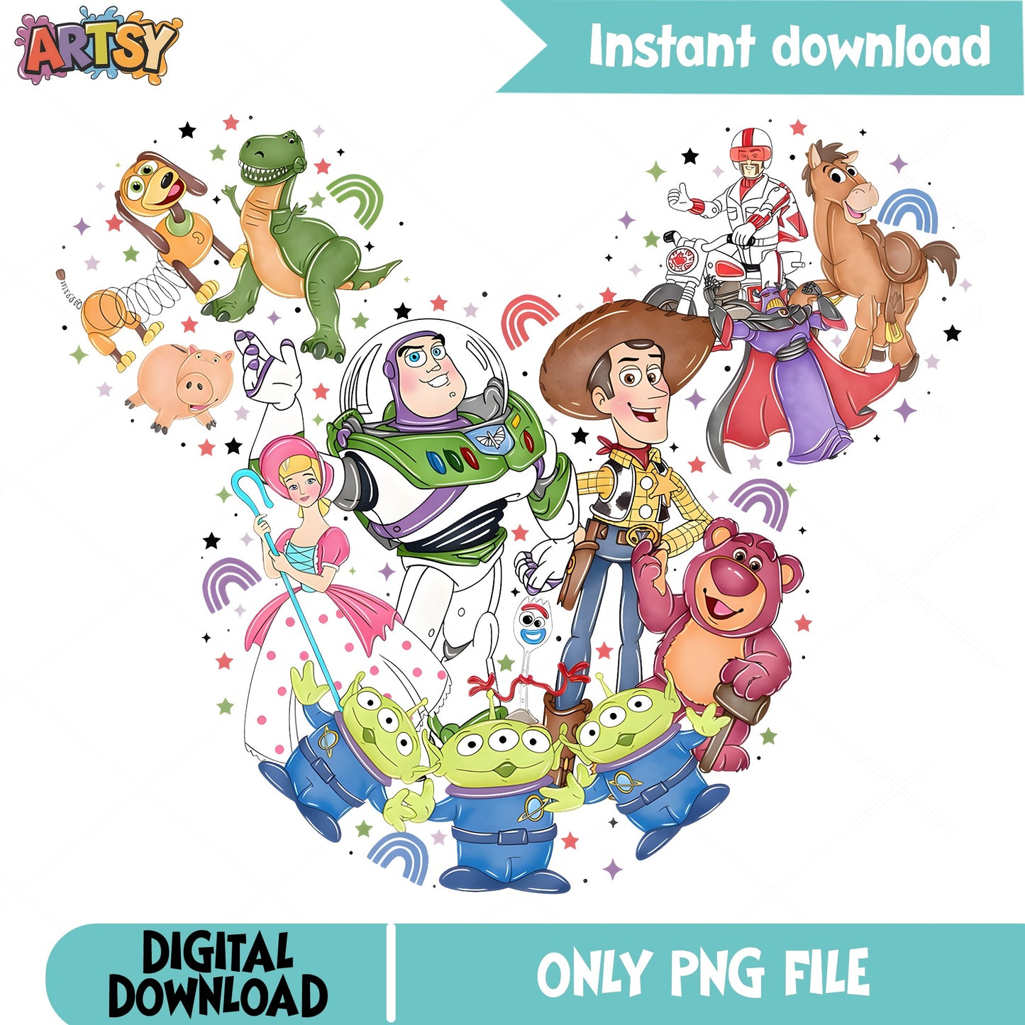 Toy Story Characters Mickey Head PNG, Disney Pixar PNG, Buzz Woody PNG