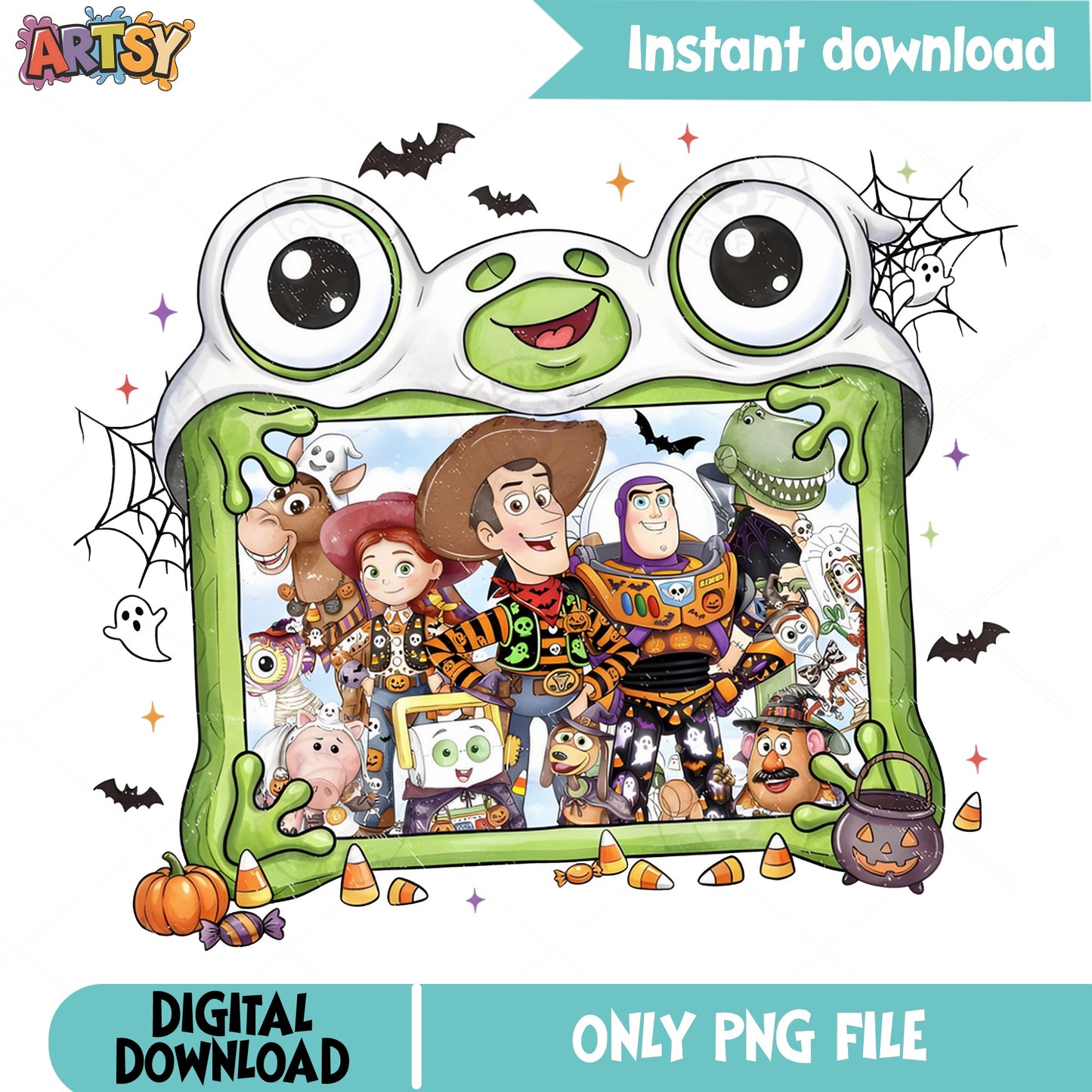 Toy Story Halloween PNG, Woody Buzz Lightyear Halloween, Disney PNG