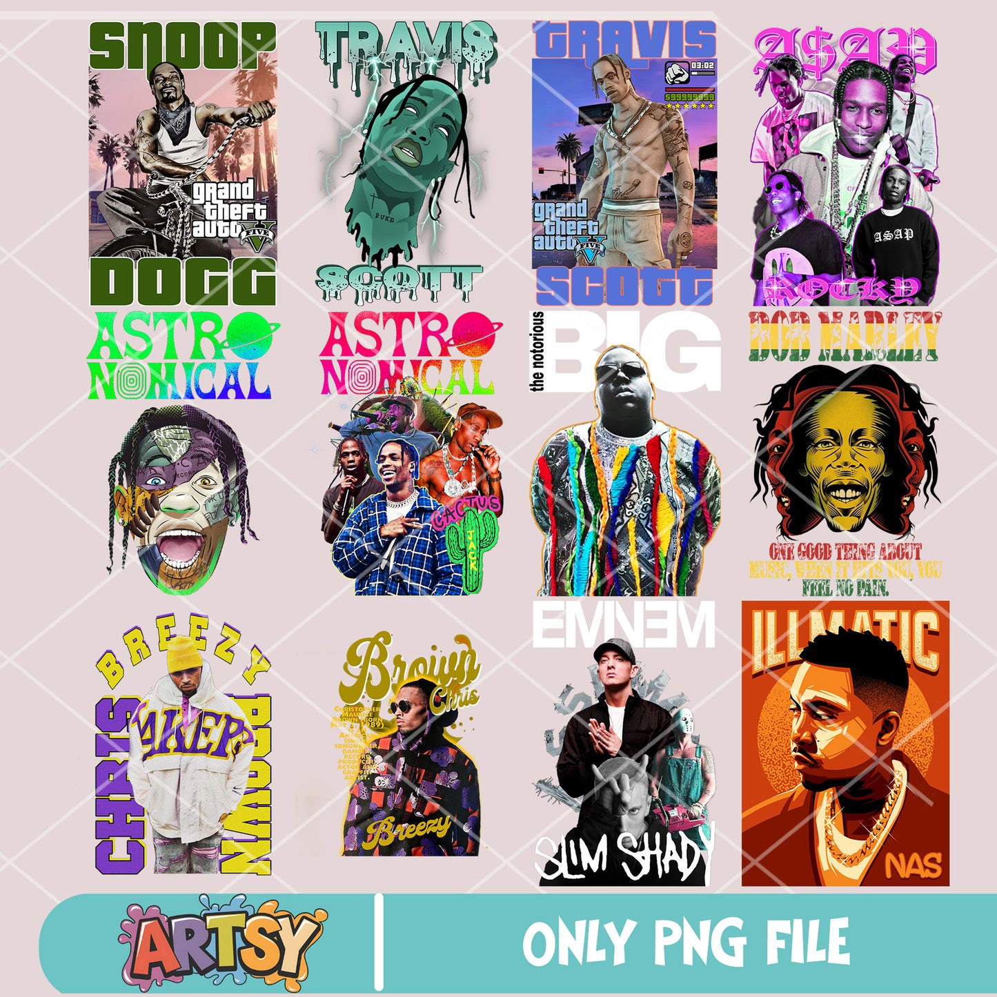 Travis scott and rapper png bundle, travis scott png, rap vibes png