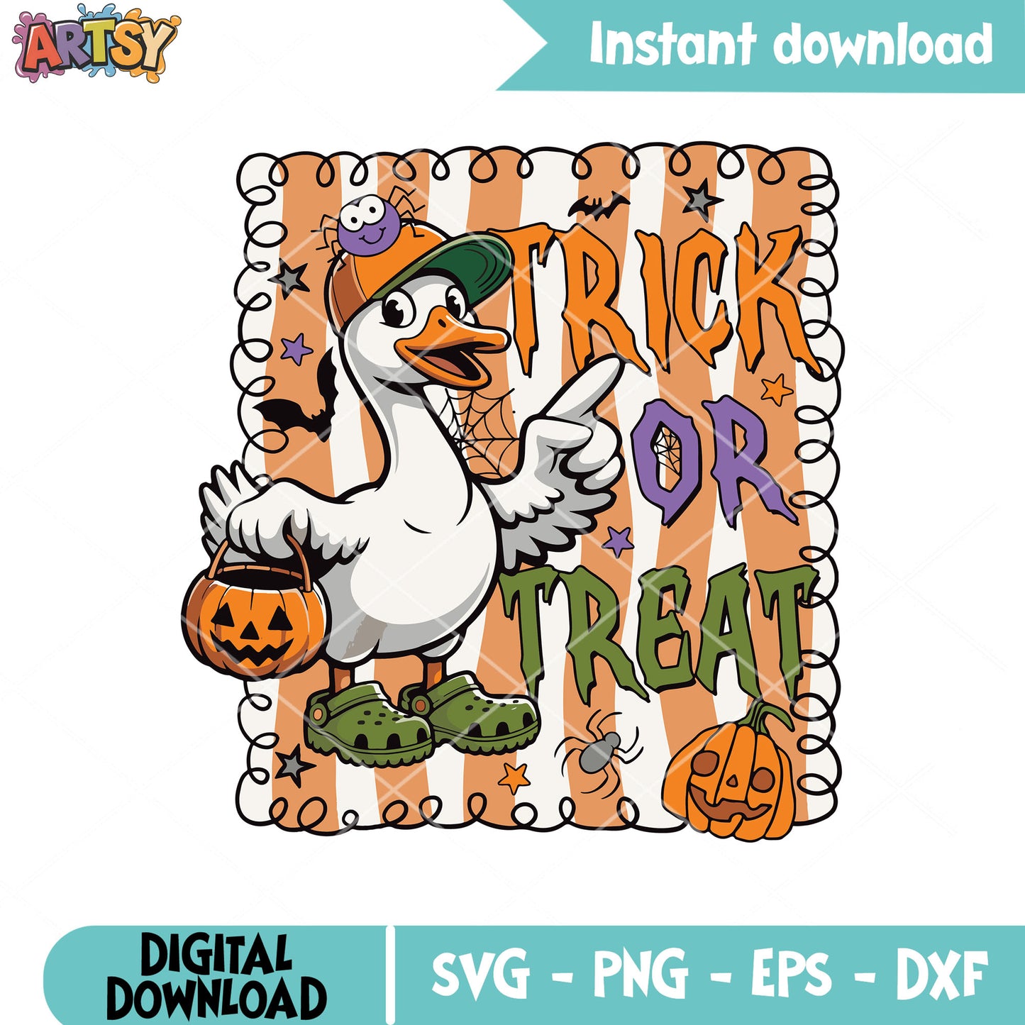 Trick or treat goose svg, silly goose svg, halloween goose svg
