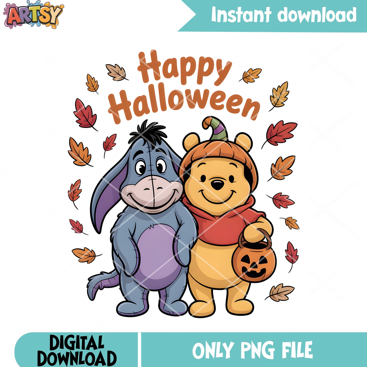 Trick or treat pooh eeyore png, disney eeyore png, halloween vibes png