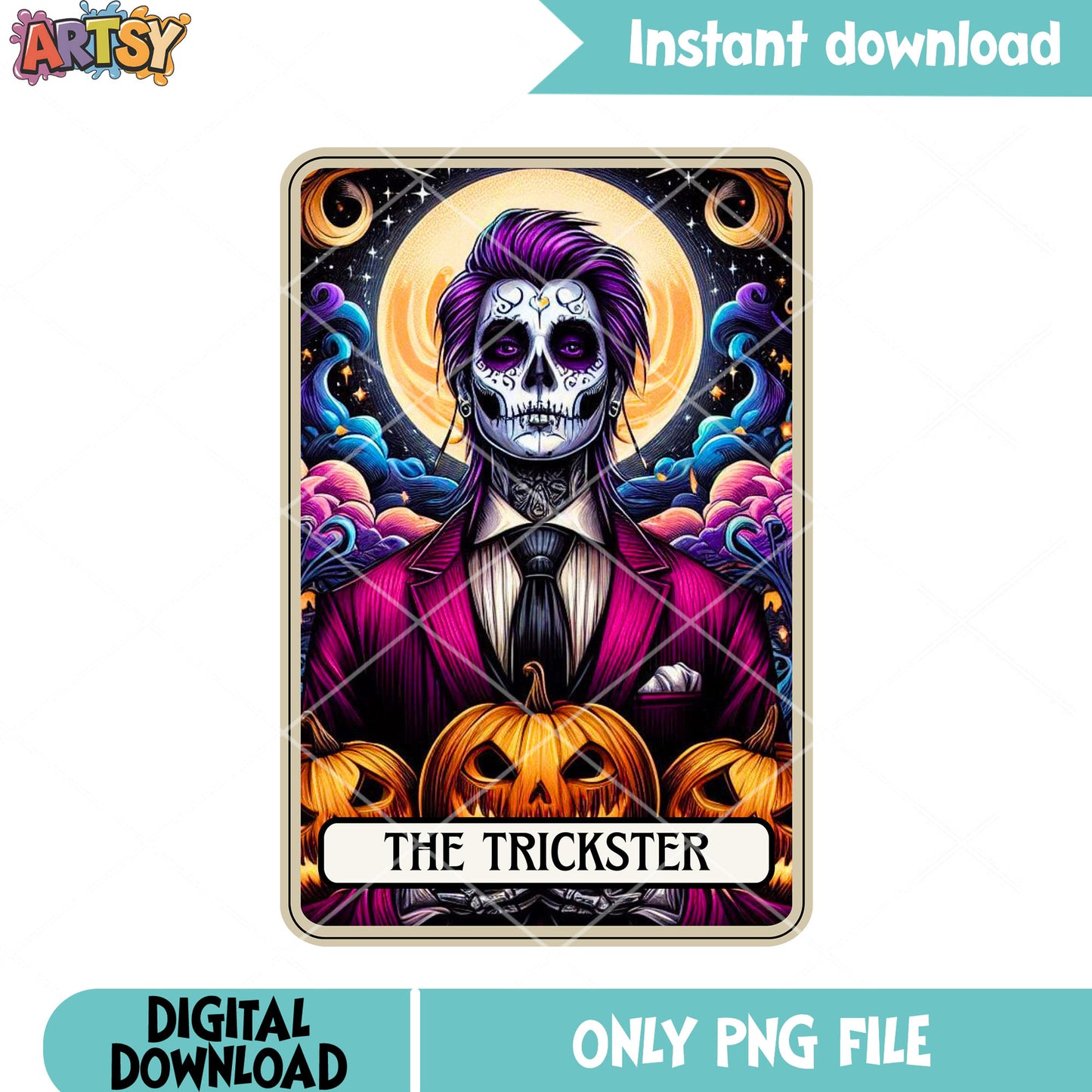 Trickster night pumpkin png, jack o lantern png, halloween night png