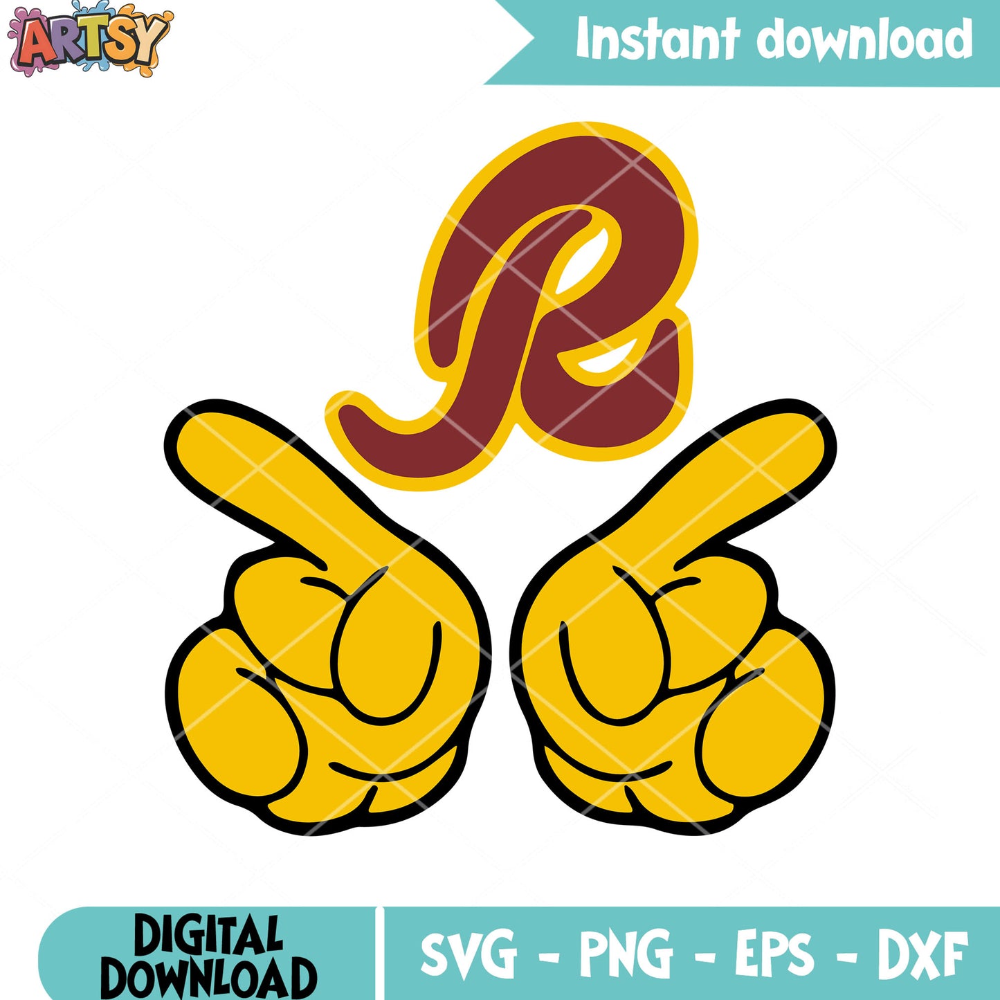 Two finger hand svg, redskin svg, national football leauge svg