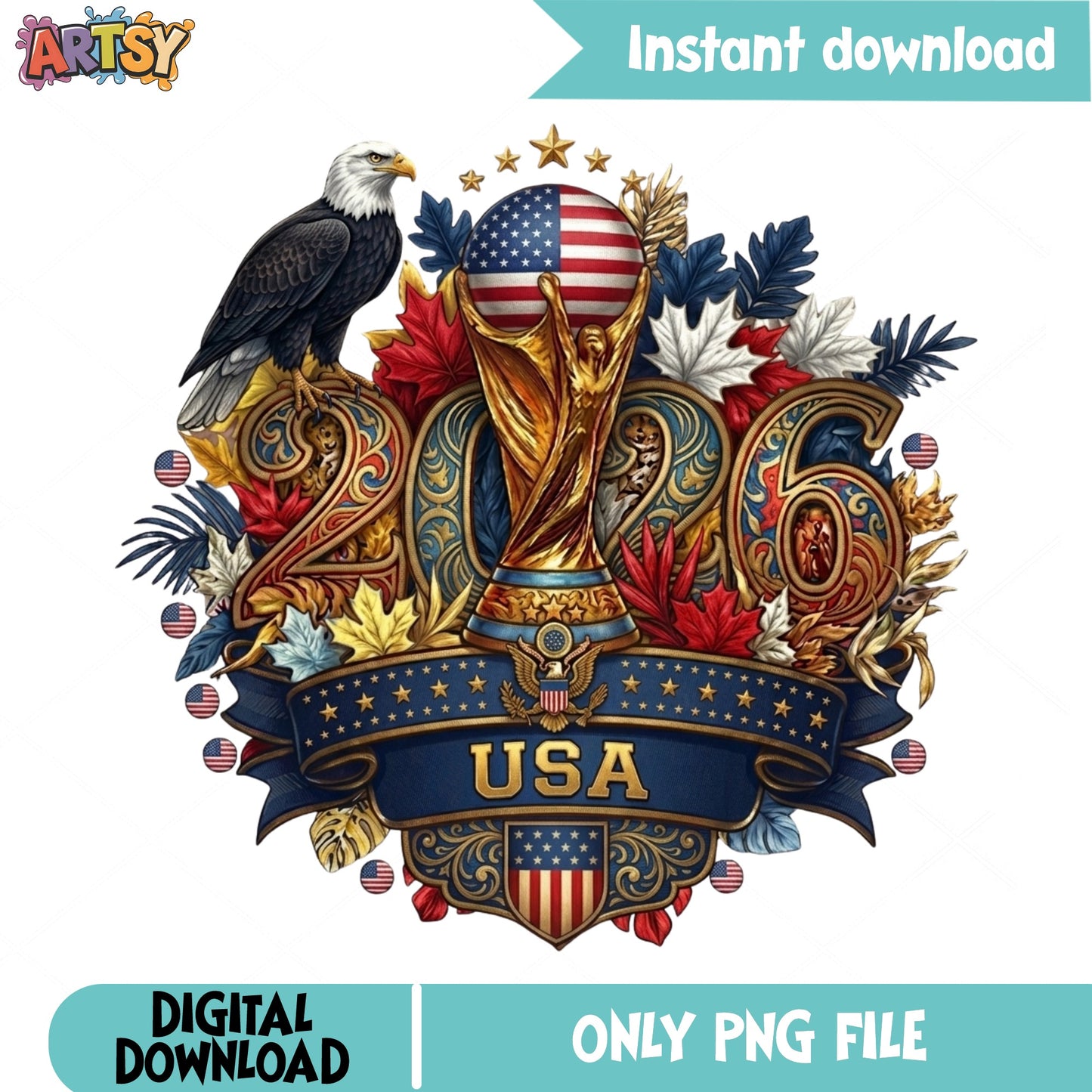 USA Soccer World Cup 2026 PNG, American Eagle Football PNG, USA PNG