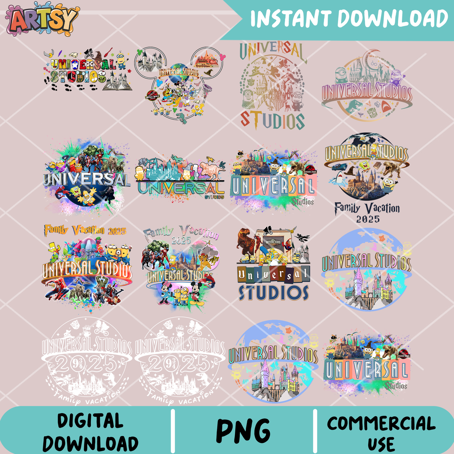 Universal studios 2025 png bundle, universal studios hollywood png