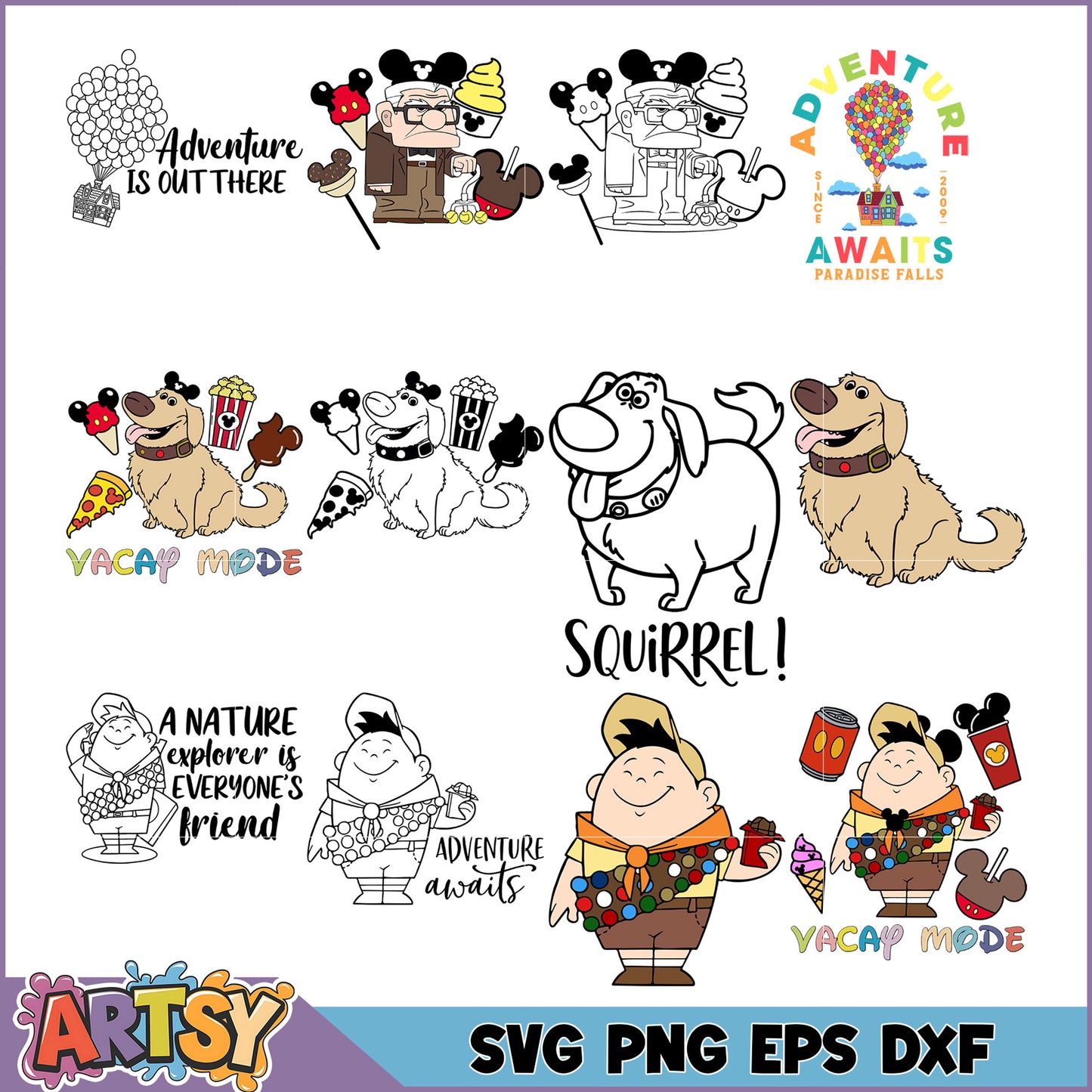 Up SVG Bundle Disney Pixar Designs
