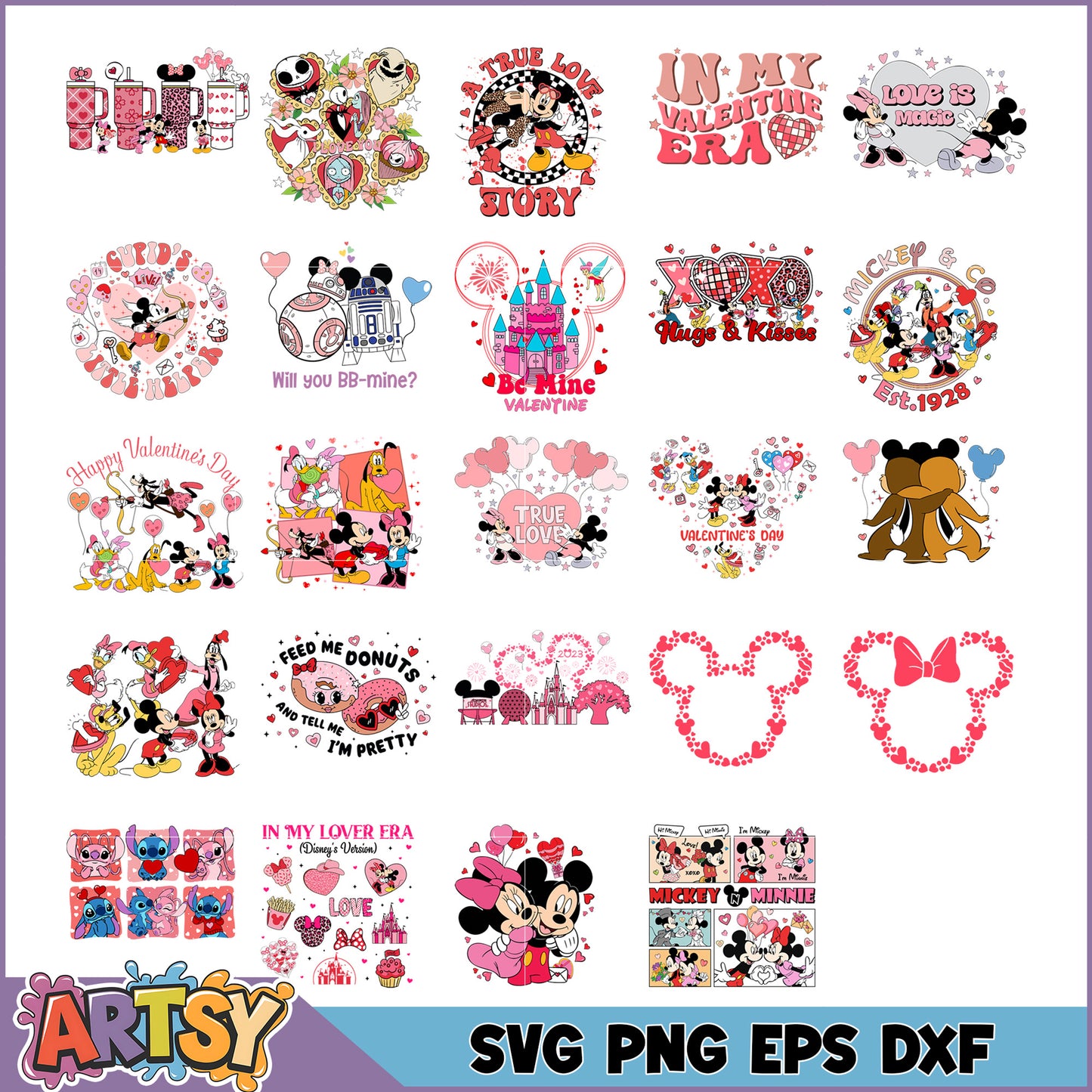 Valentine's SVG Bundle Mickey & Friends