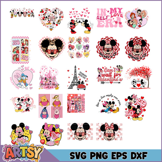 Valentines Day Mickey Minnie SVG Bundle