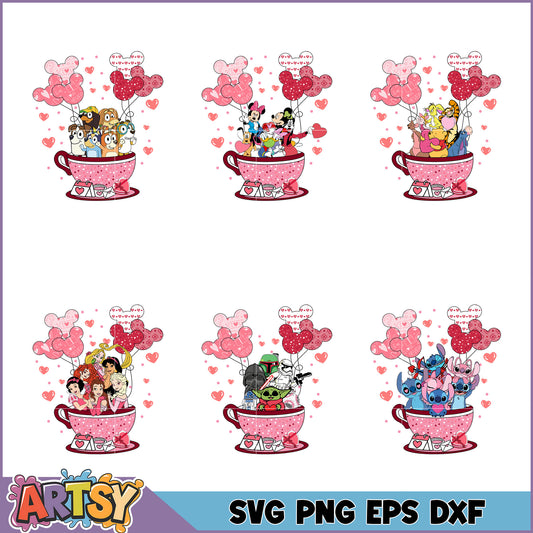 Valentines Day SVG Bundle Cute Characters