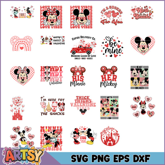 Valentines Day SVG Bundle Minnie Mickey