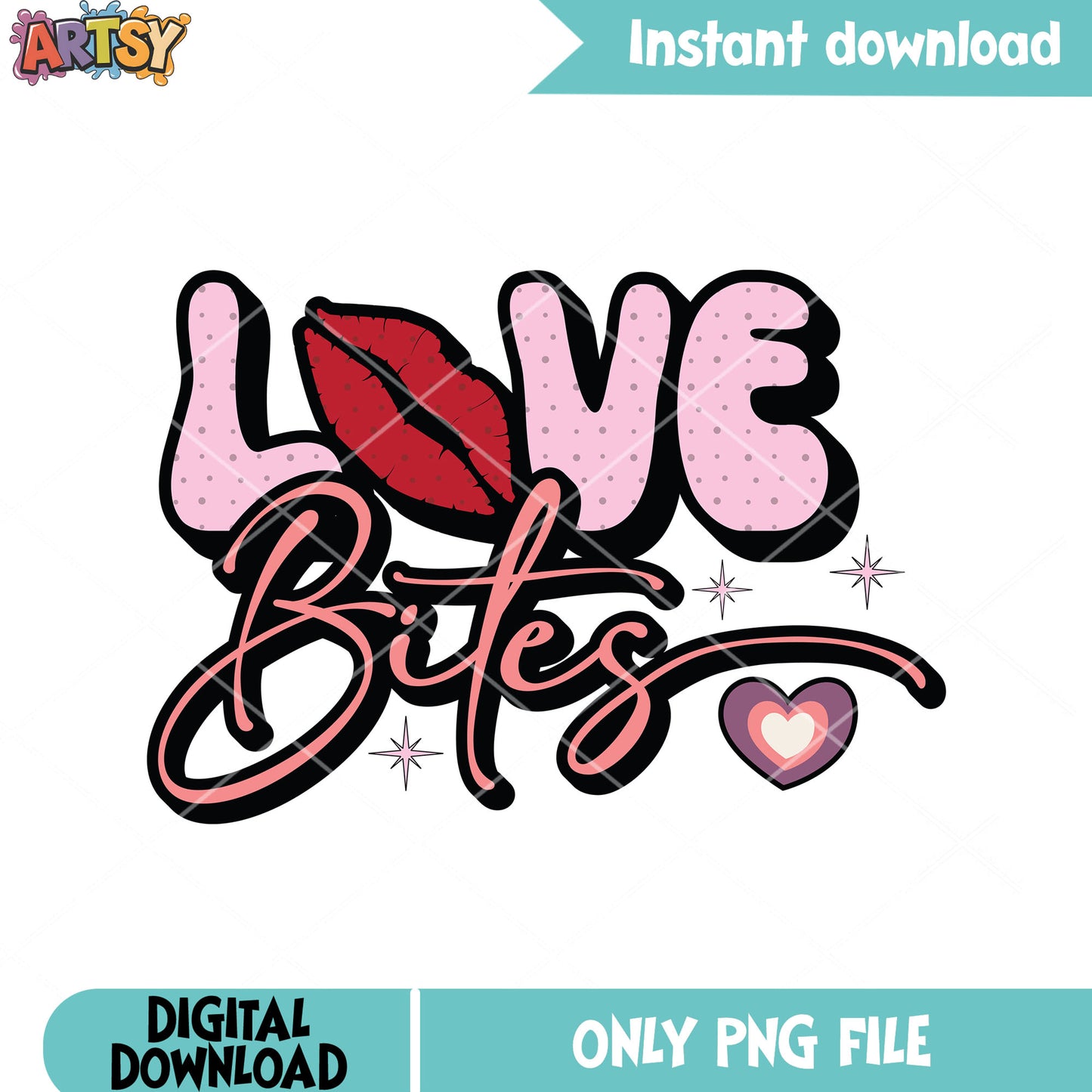 Valentines bites poster png, valentines day png, happy valentines png