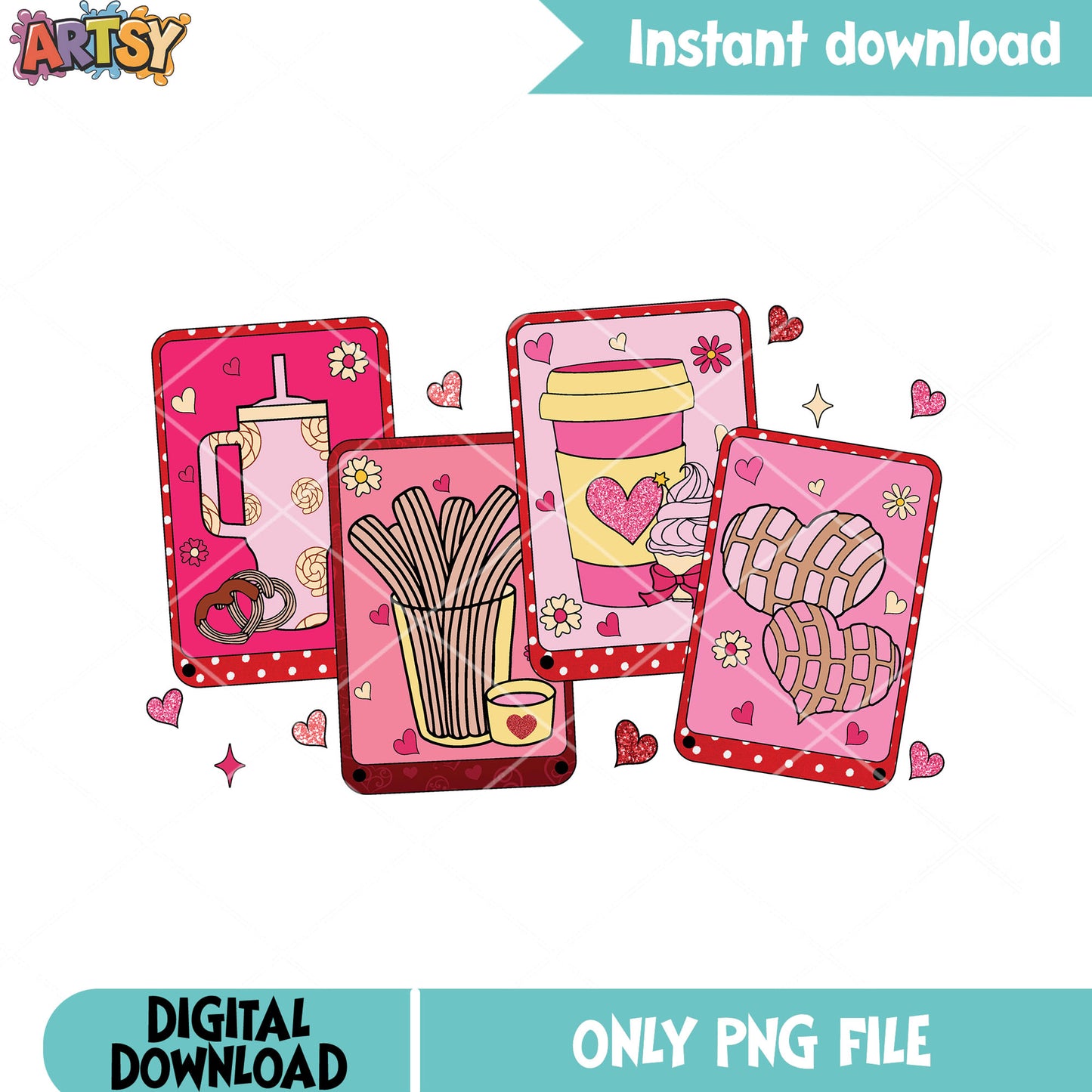 Valentines brunch coffee png, valentine poster png, valentines day png