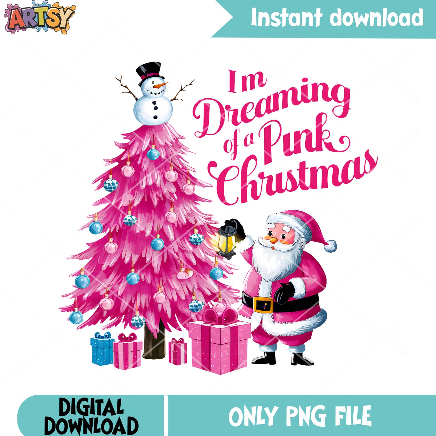 Vibrant pink christmas png, christmas cards png, santa claus png