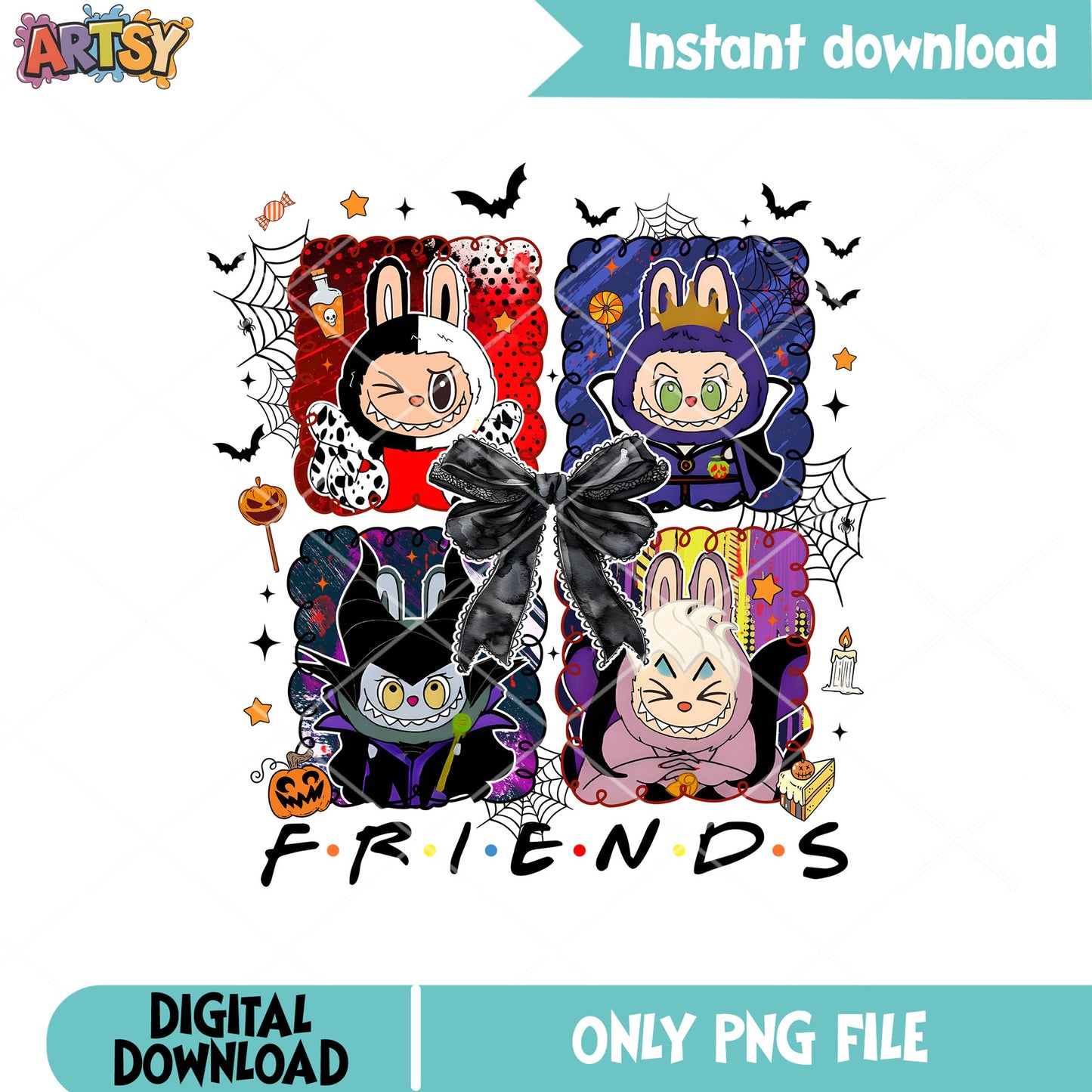 Villain friends labubu disney png