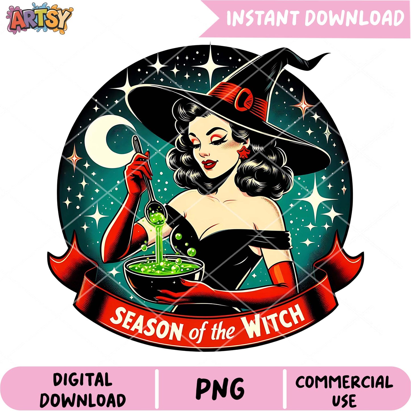 Vintage Witch PNG Season of the Witch