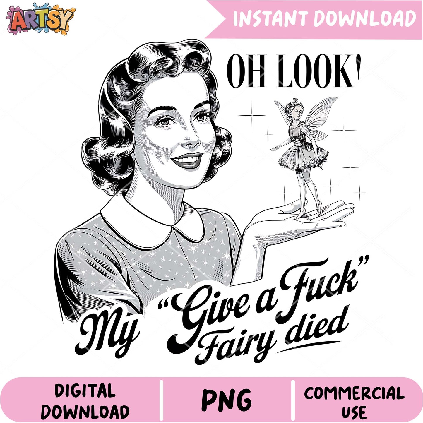 Vintage Woman Fairy PNG Design