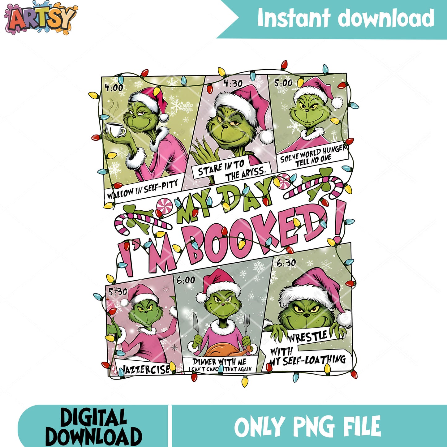 Wallow in self pitty png, christmas costumes png, the grinch png
