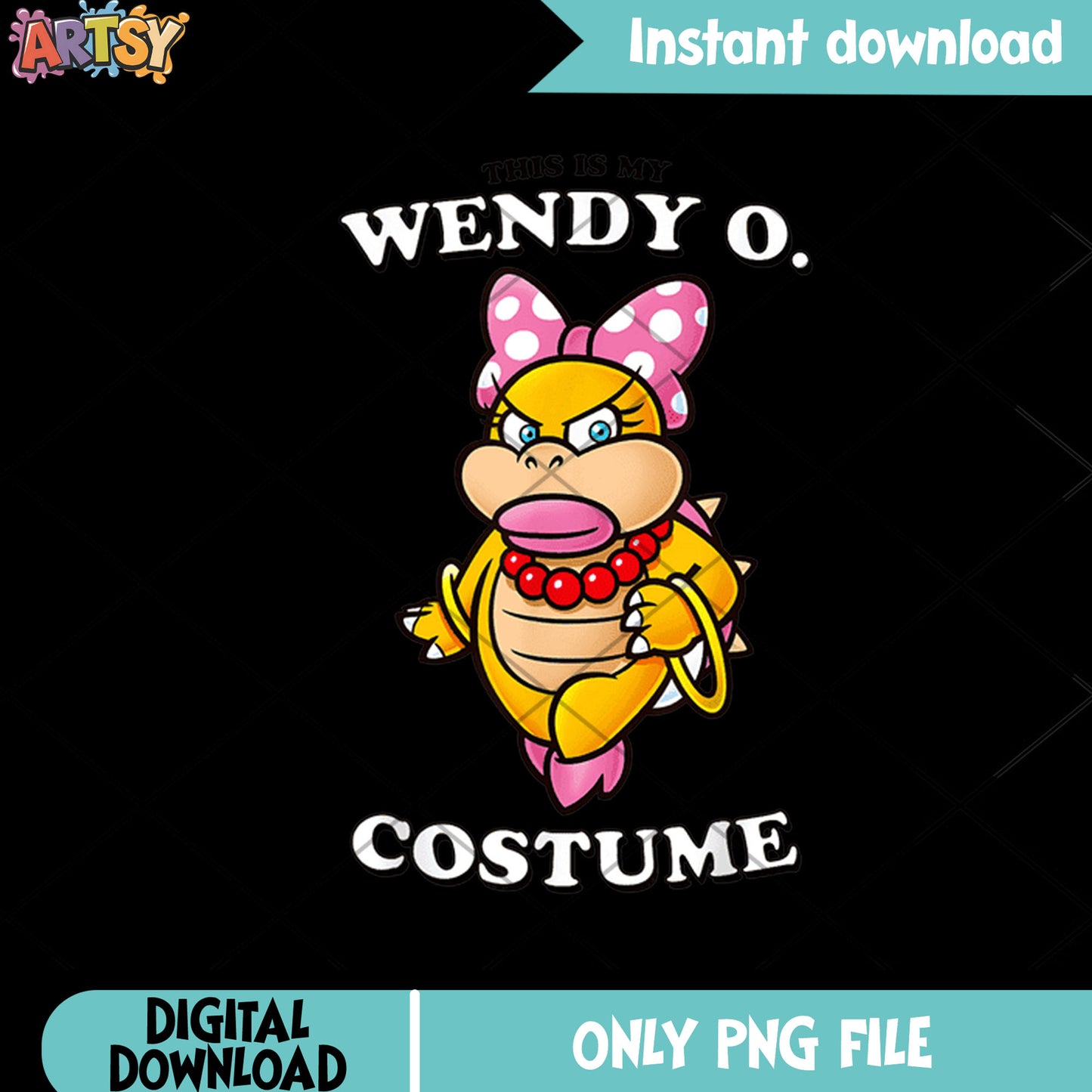 Wendy Costume png, super mario character png, nintendo art png
