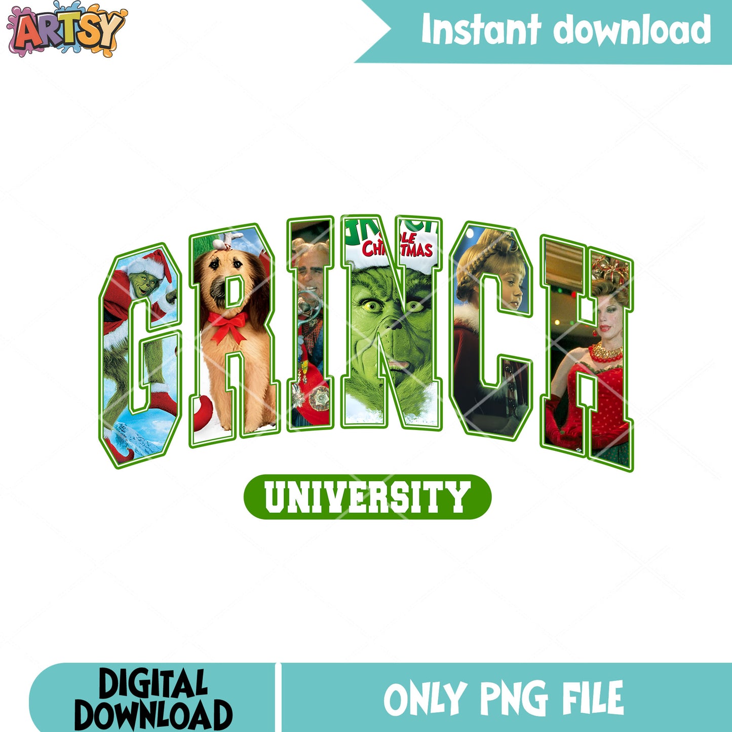 Whollie grinch university png, cindy lou who png, max the dog png