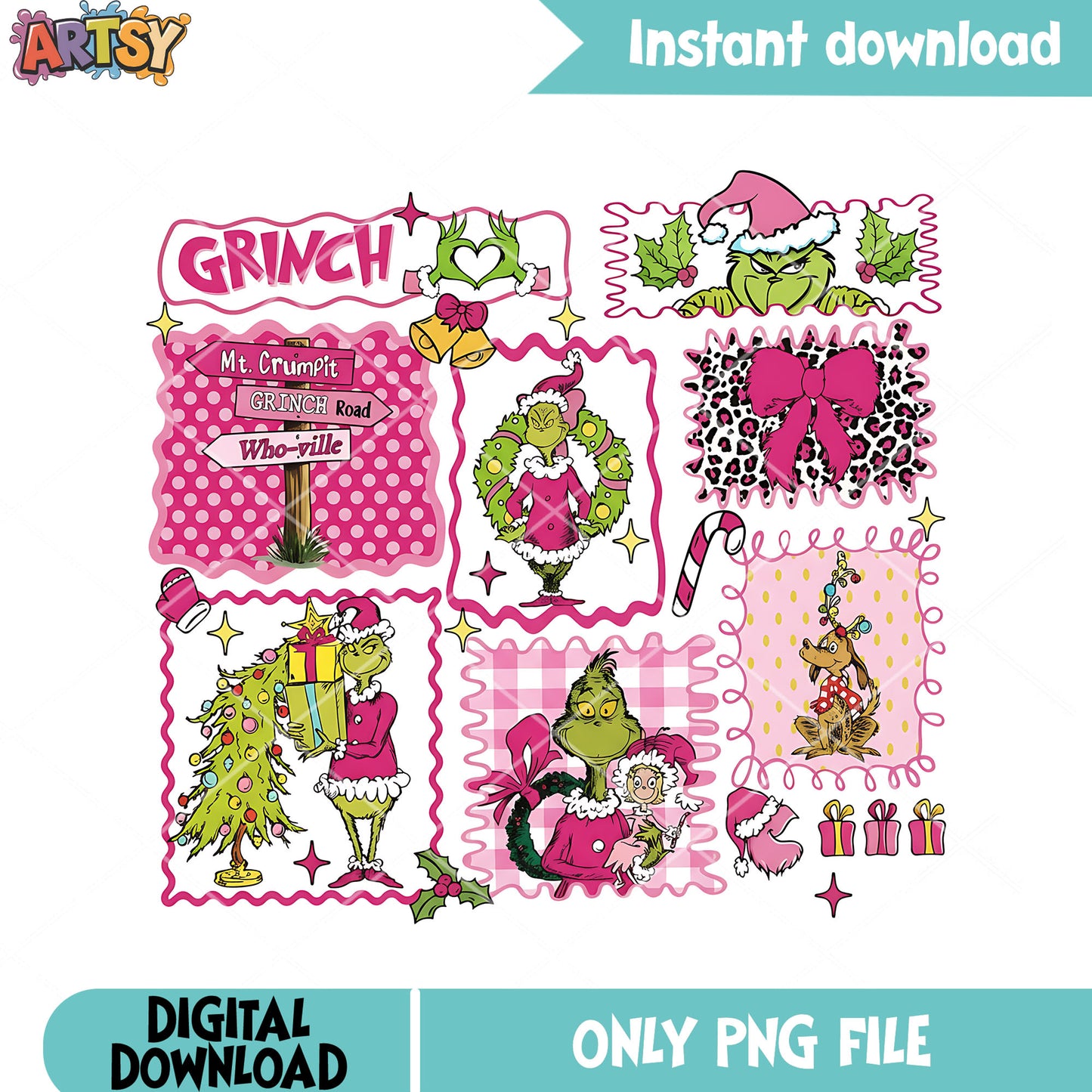 Whoville grinch stole png, the grinch png, wreath christmas png