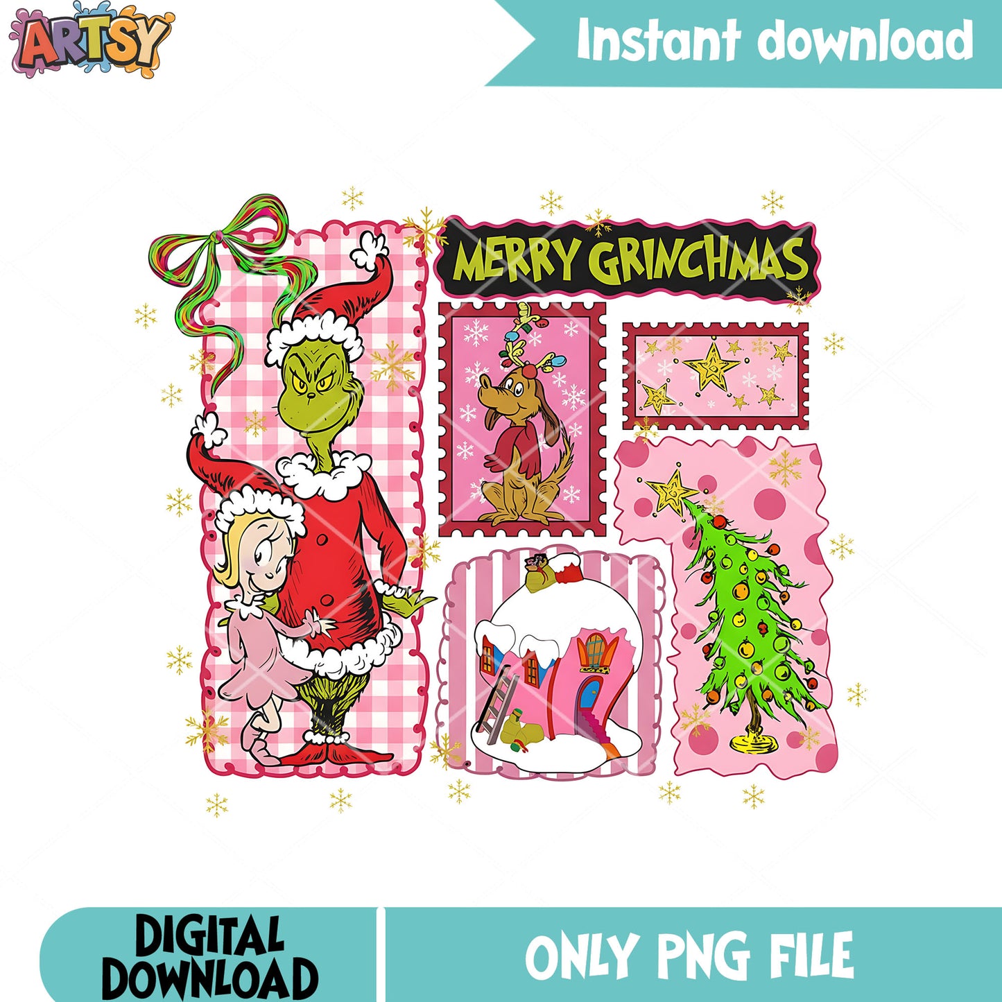 Whoville thief monster png, cindy lou who png, christmas tree png