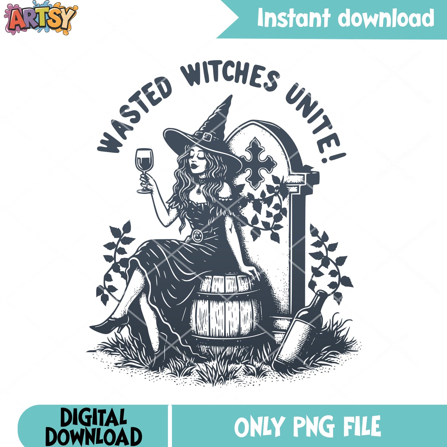 Wine barrel wood bottle png, witch costume png, halloween scary png