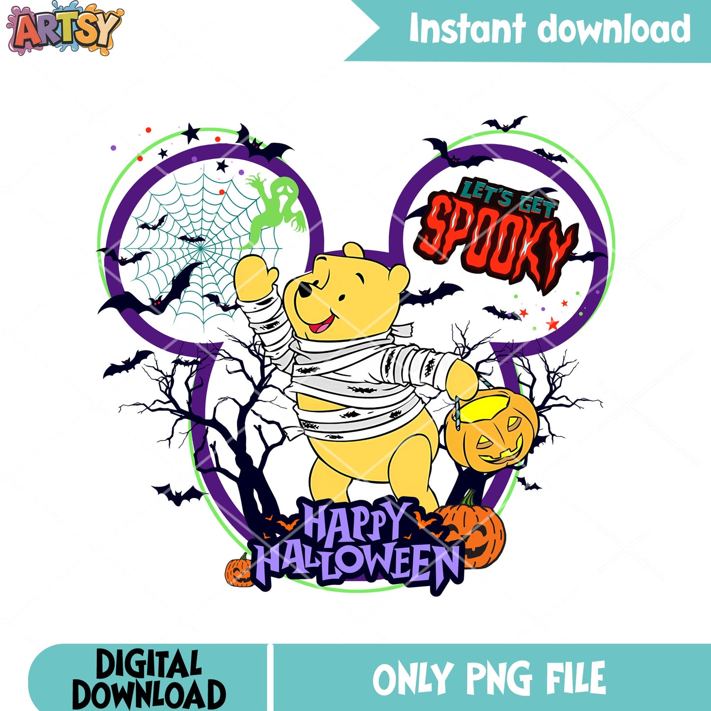 Winnie pooh png, jack o lantern png, halloween costume png