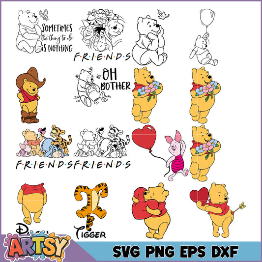 Winnie the Pooh SVG Bundle Cute Designs