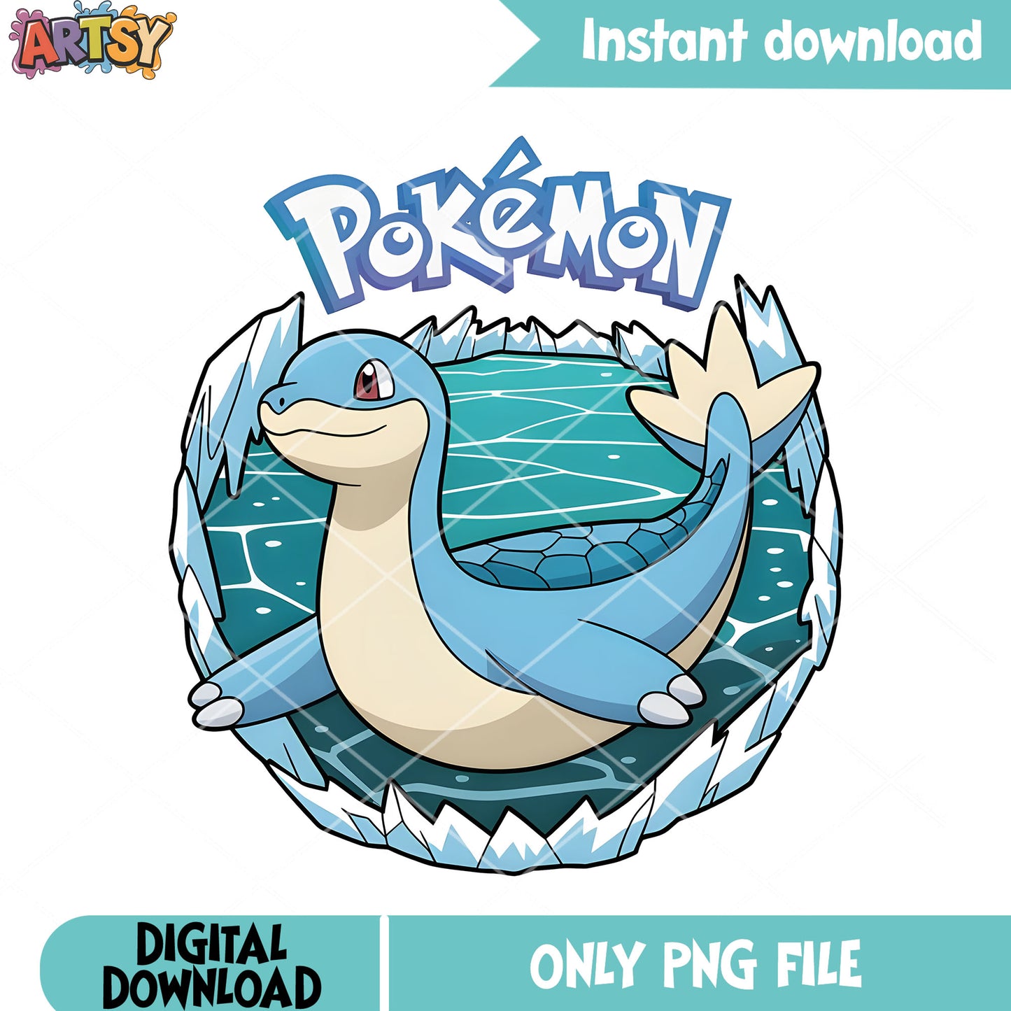 Winter lapras pokemon png, pokemon poster png, pokemon lapras png