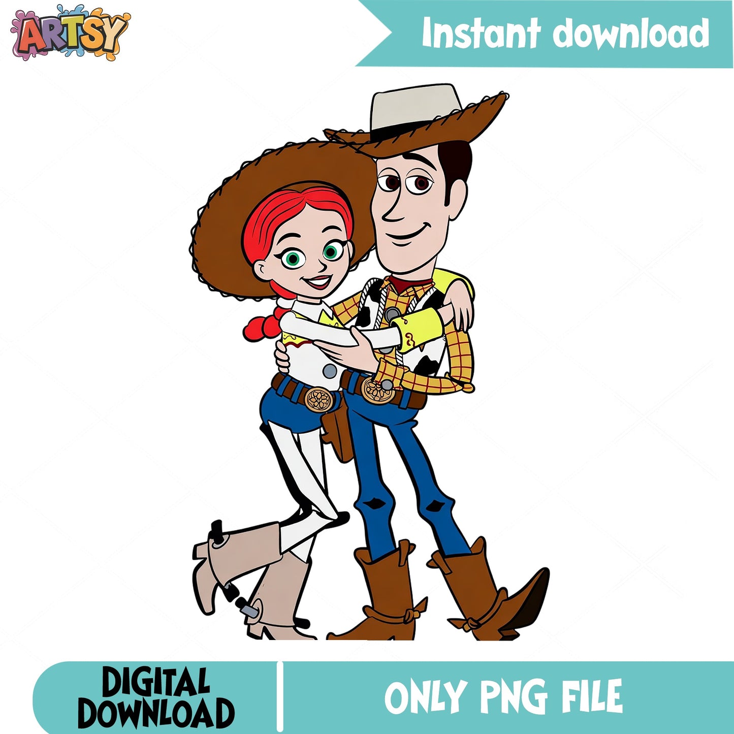 Woody And Jessie Toy Story PNG, Disney Pixar PNG, Cowboy PNG