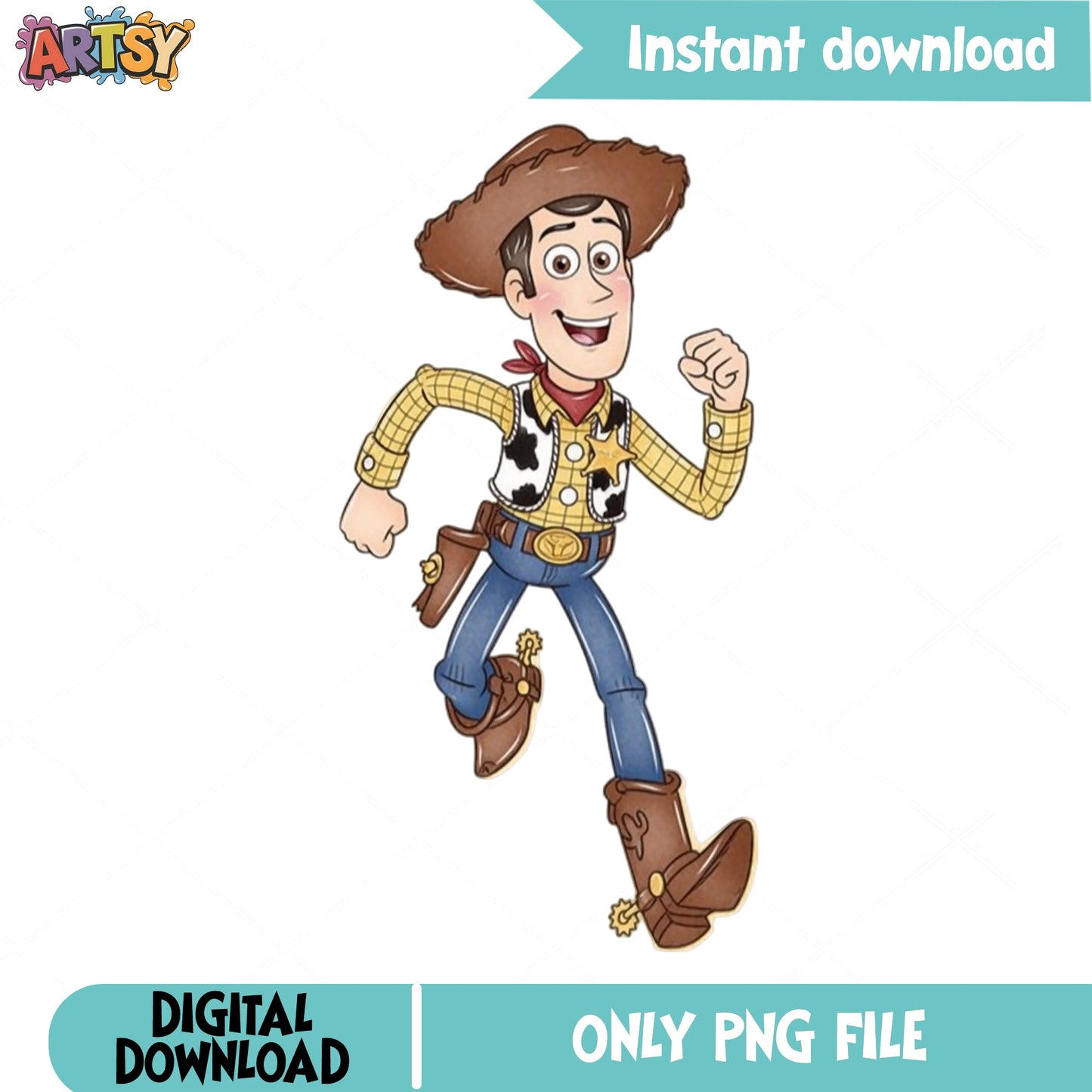 Woody Toy Story PNG, Disney Pixar Clipart, Cowboy Character PNG