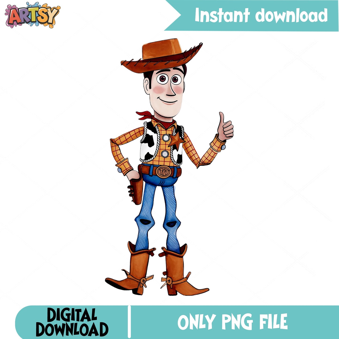 Woody Toy Story PNG, Disney Pixar PNG, Cowboy Clipart PNG
