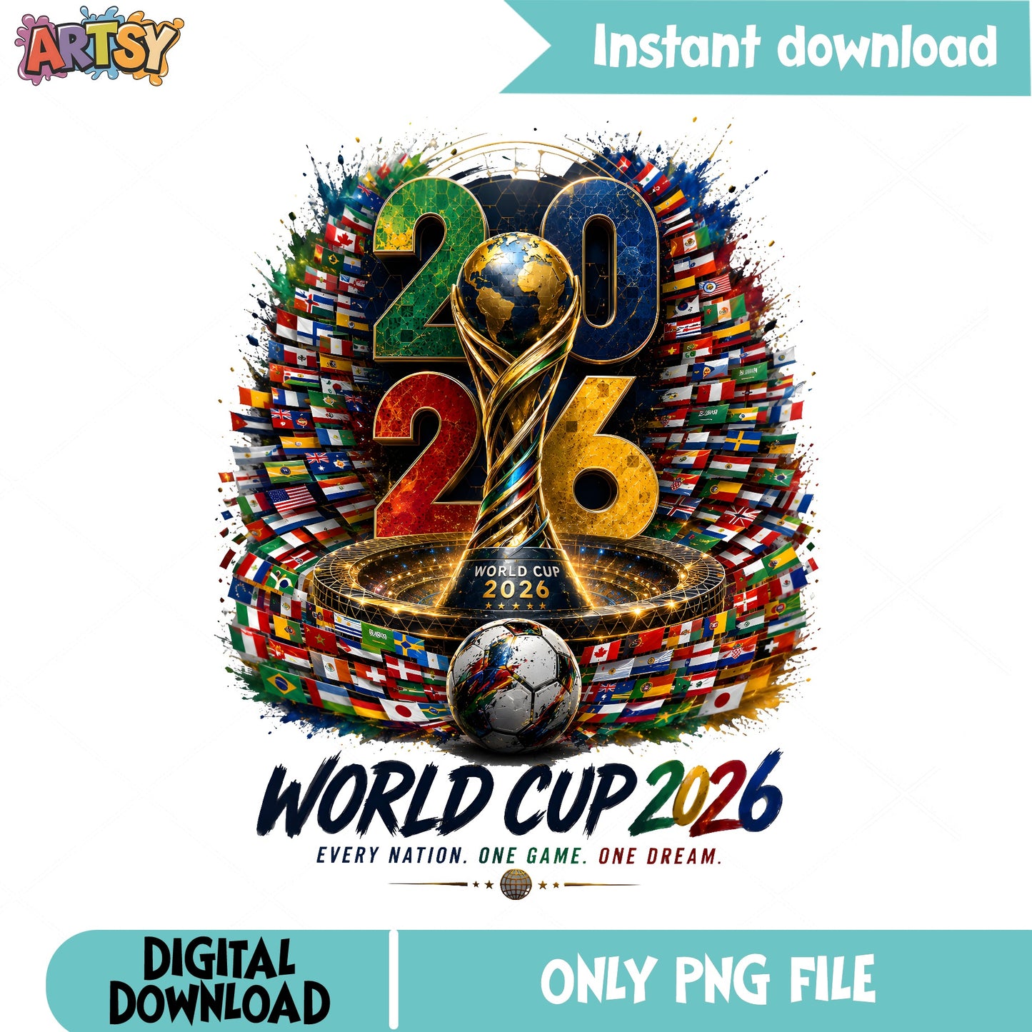 World Cup 2026 PNG, Soccer Trophy All Nations PNG, Football PNG