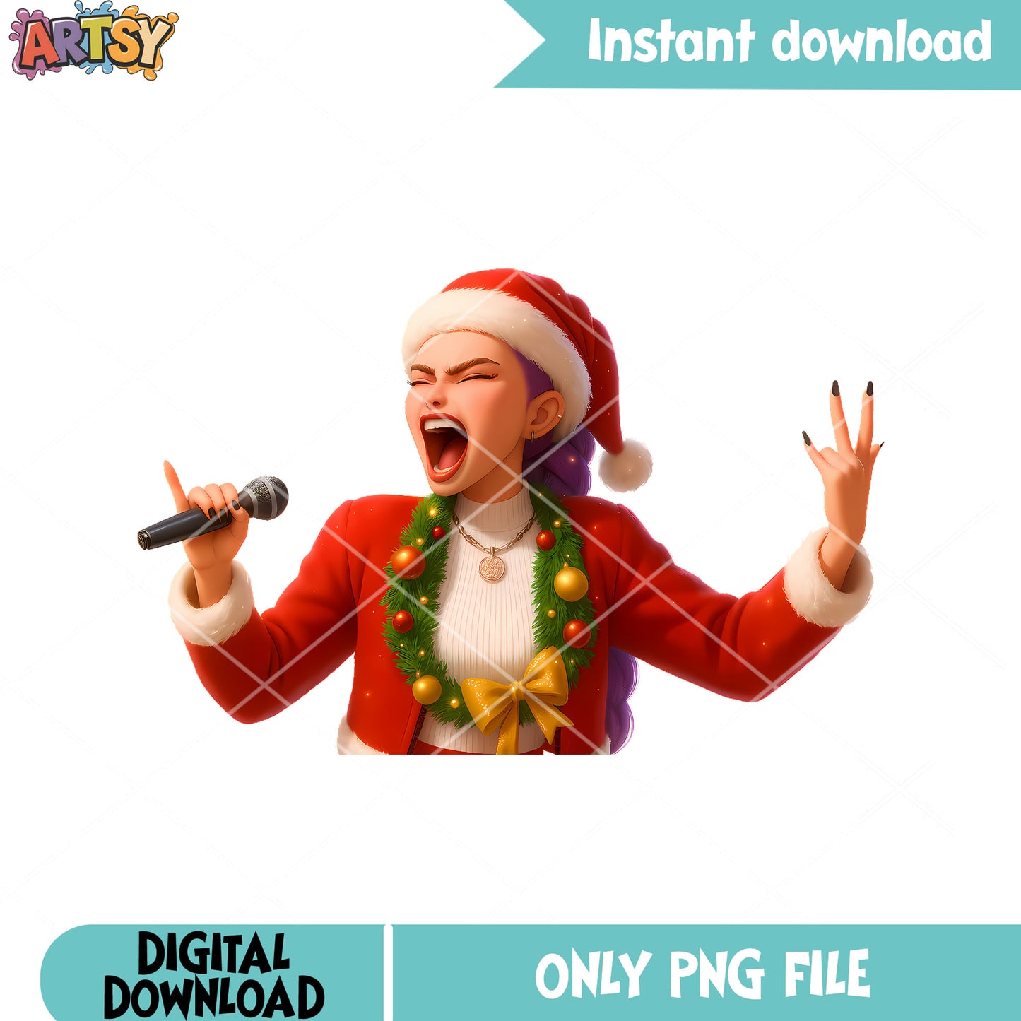 Wreath rumi christmas decor png, kpop demon hunters png, huntrix png