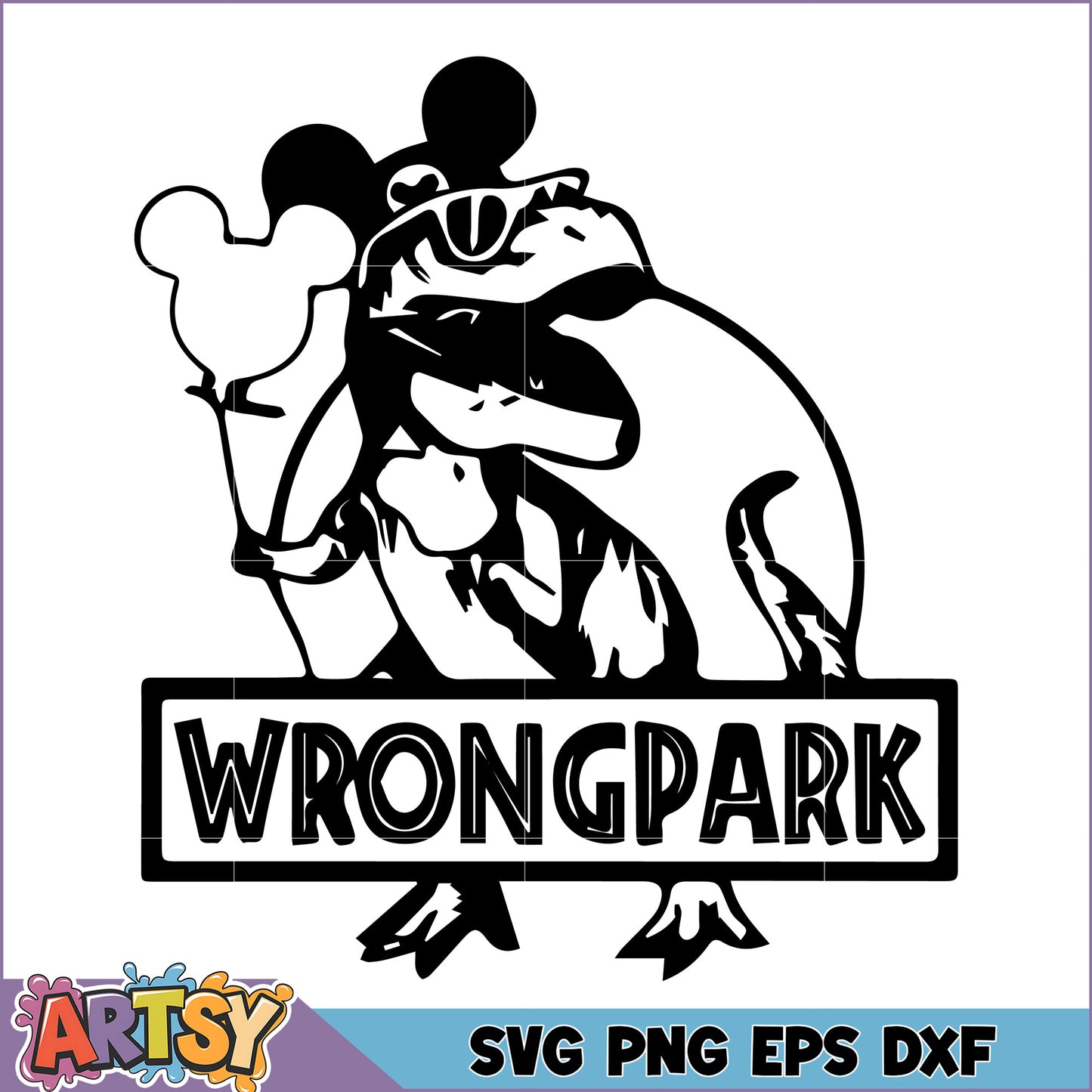 Wrongpark SVG Dinosaur Mickey Mouse Design