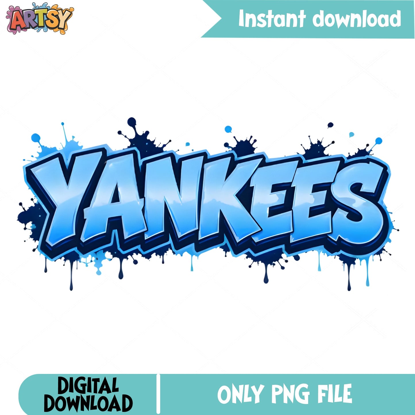 Yankees Graffiti Splatter PNG, Baseball Team PNG, Sports PNG
