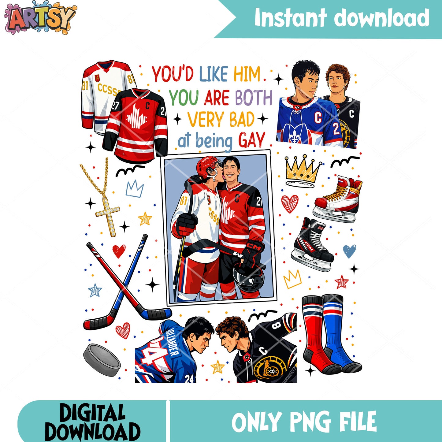 Youd like hime you are both very bad at being gay png, hockey romance png