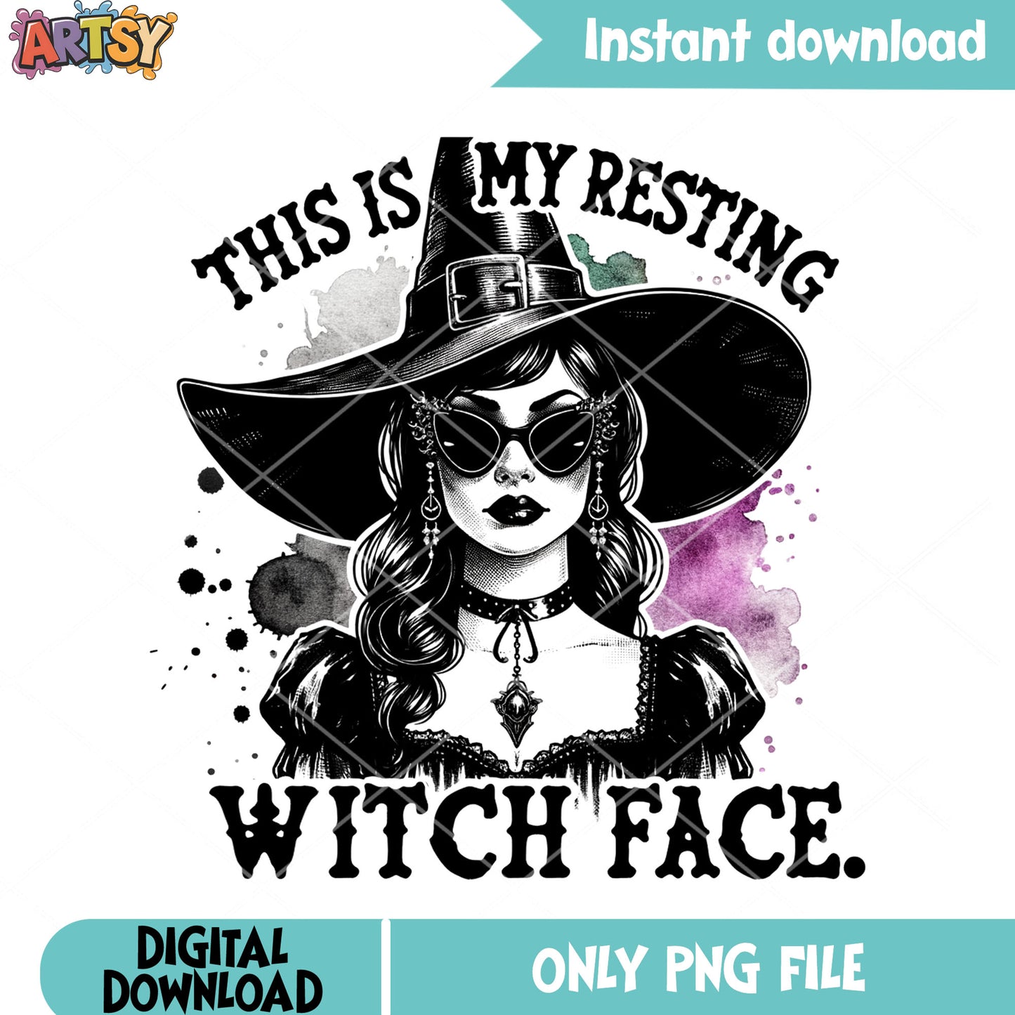 Young girl the witch png, cool sunglasses png, halloween scary png