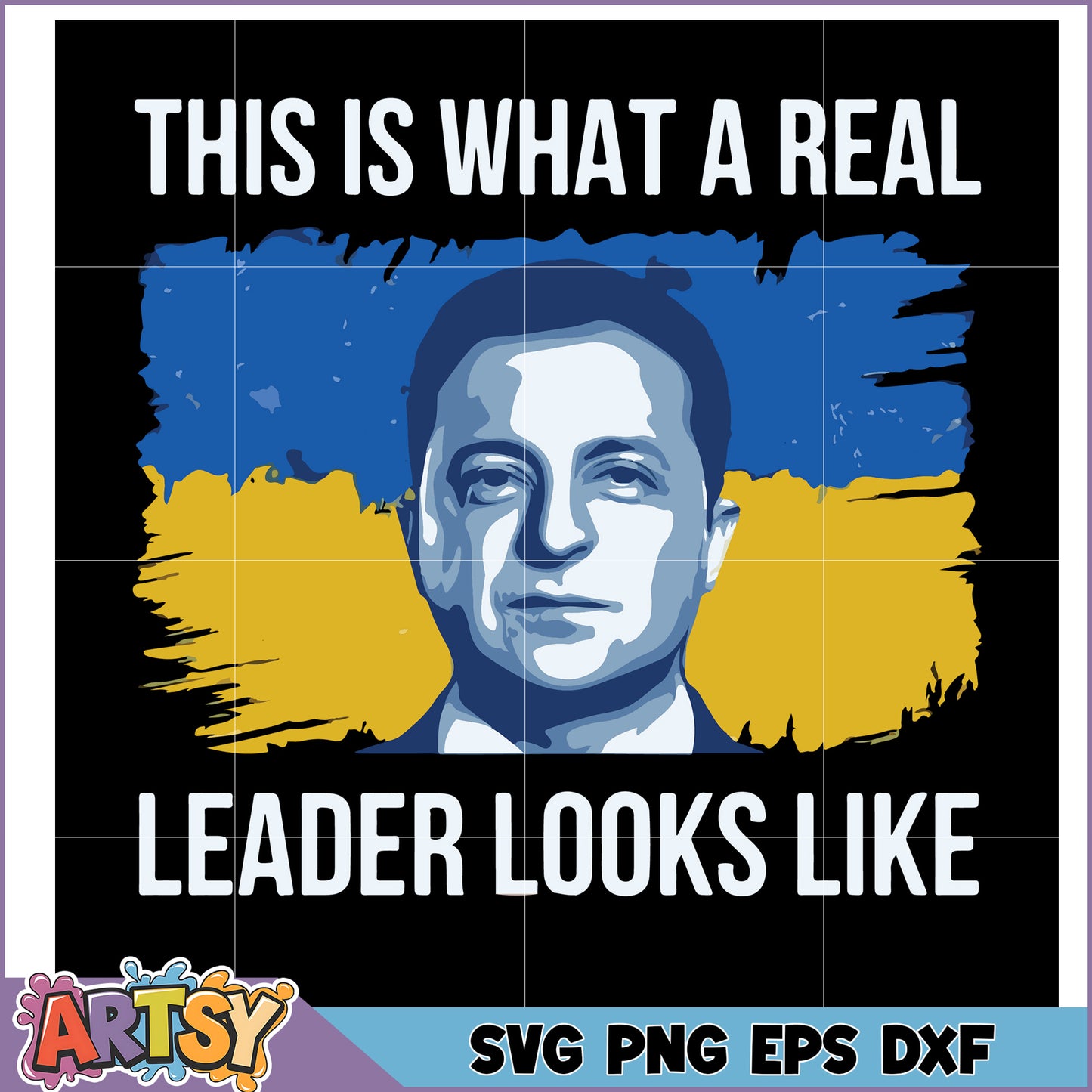 Zelensky SVG Portrait Real Leader Design