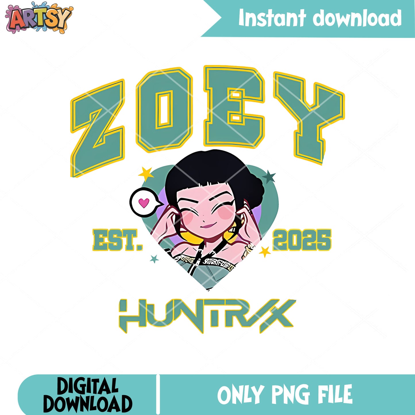 Zoey est 2025 huntrix girl png, kpop zoey png, huntrix member png