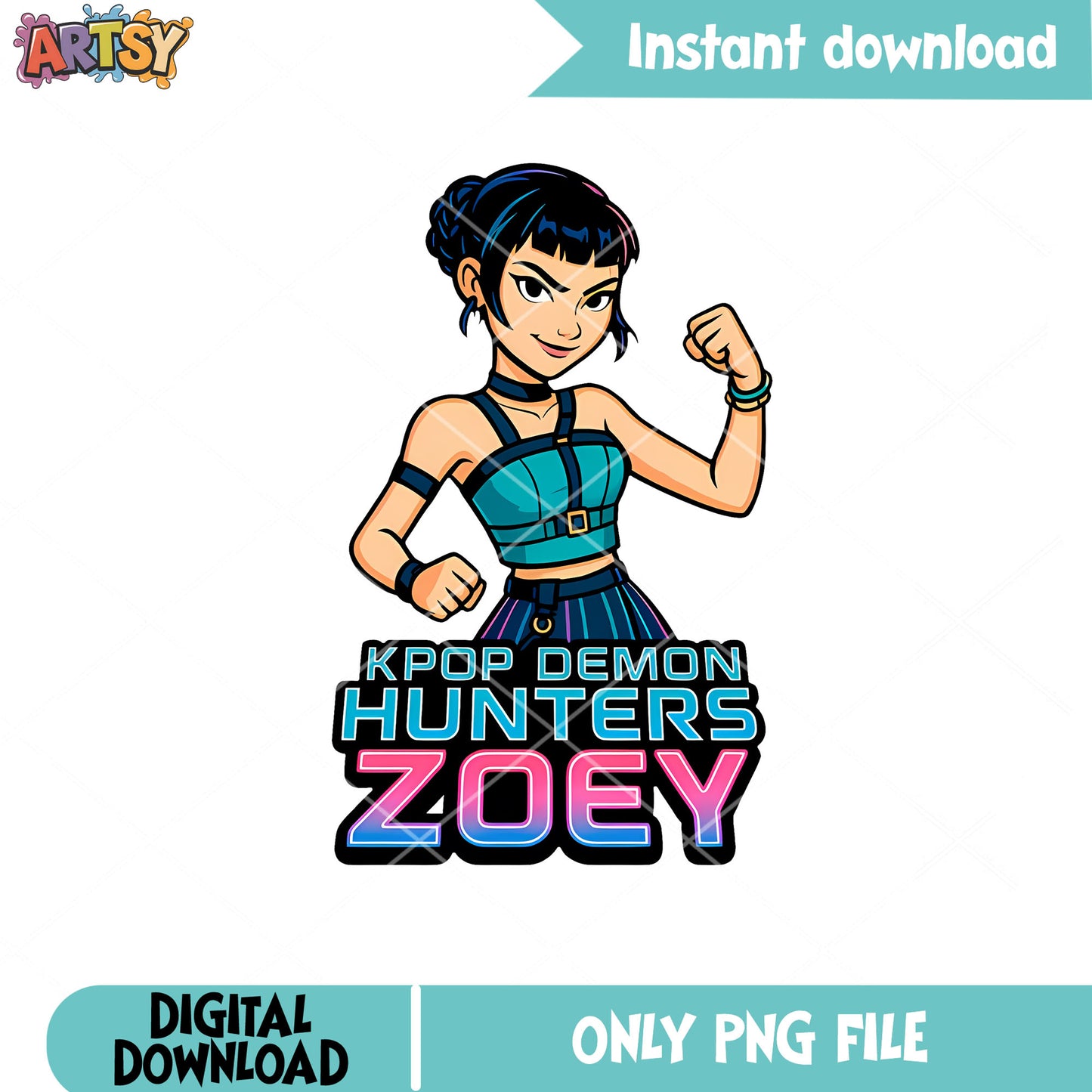 Zoey huntrix png design, zoey huntrix png, huntrix band png