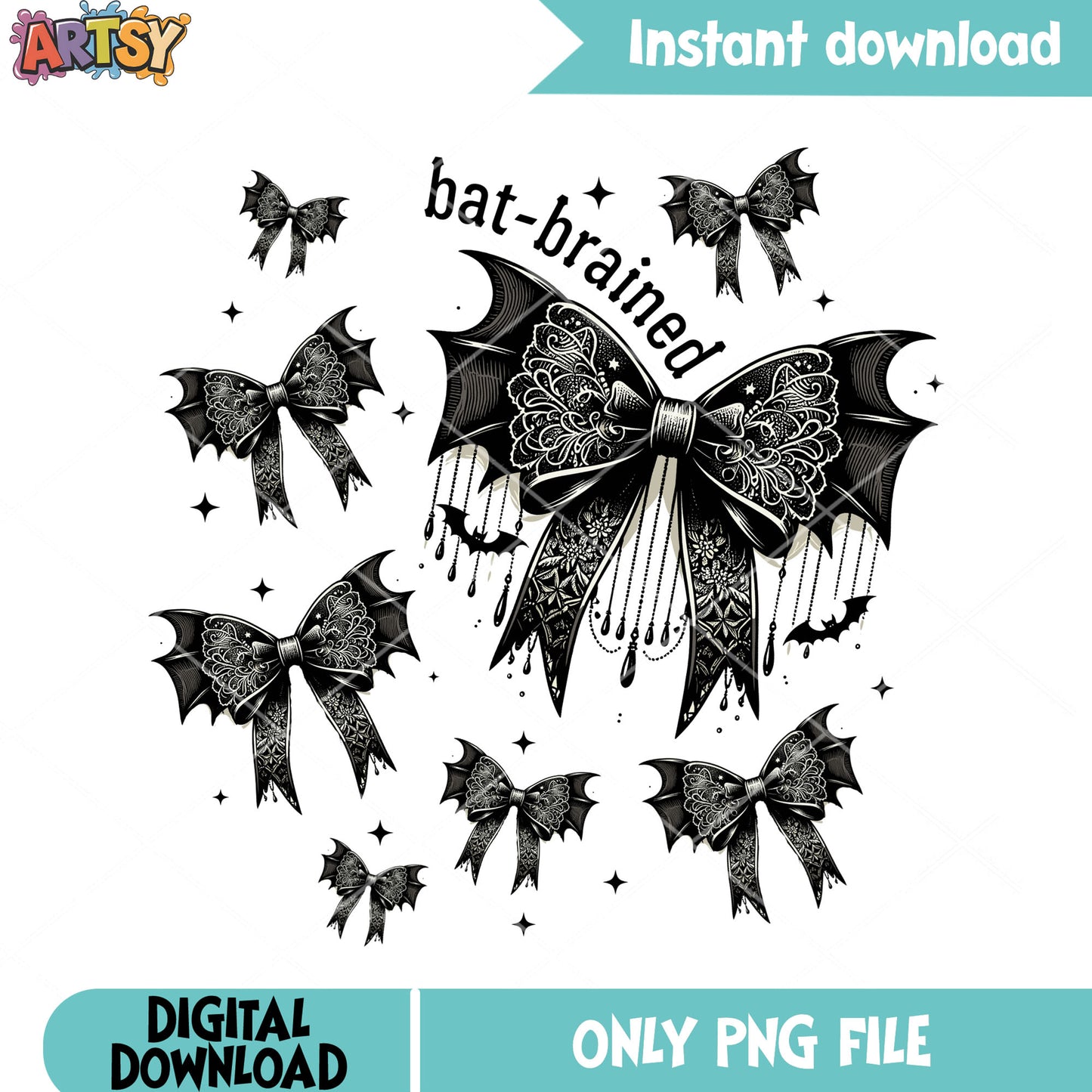 bat brained png, black bow tie png, halloween scary png