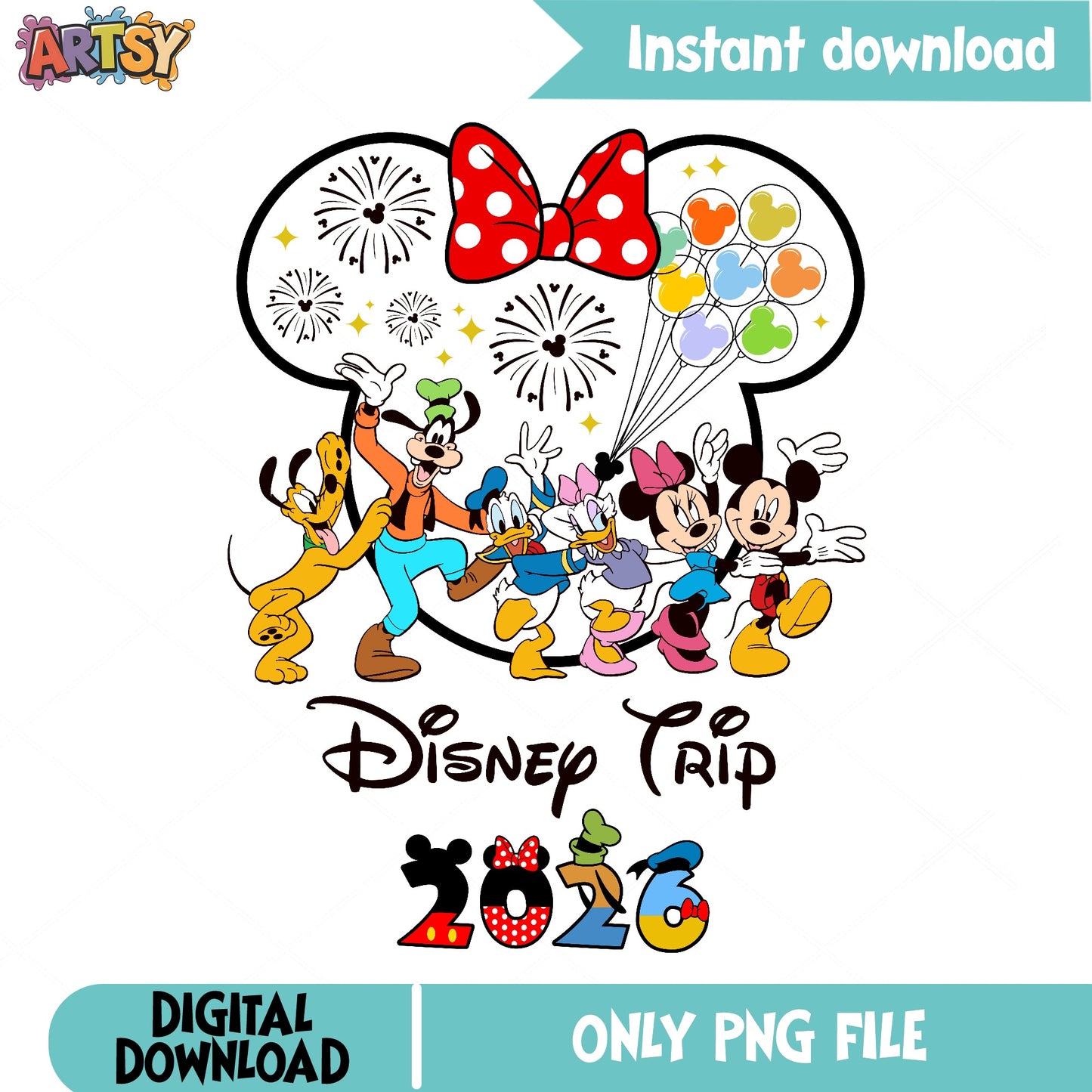 Disney Trip 2026 PNG, Mickey And Friends PNG, Disney Family PNG