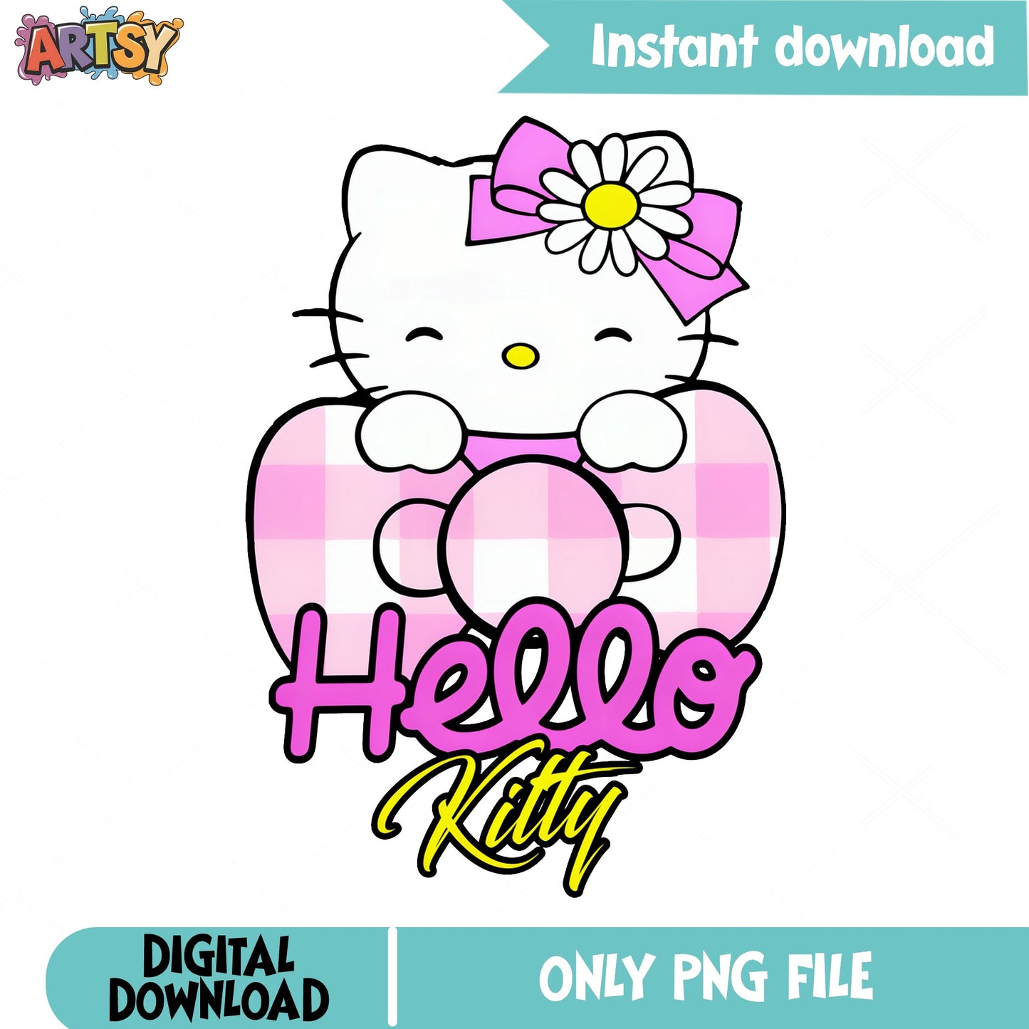 Hello Kitty Pink Heart PNG, Sanrio Cute Kitty PNG, Valentine PNG
