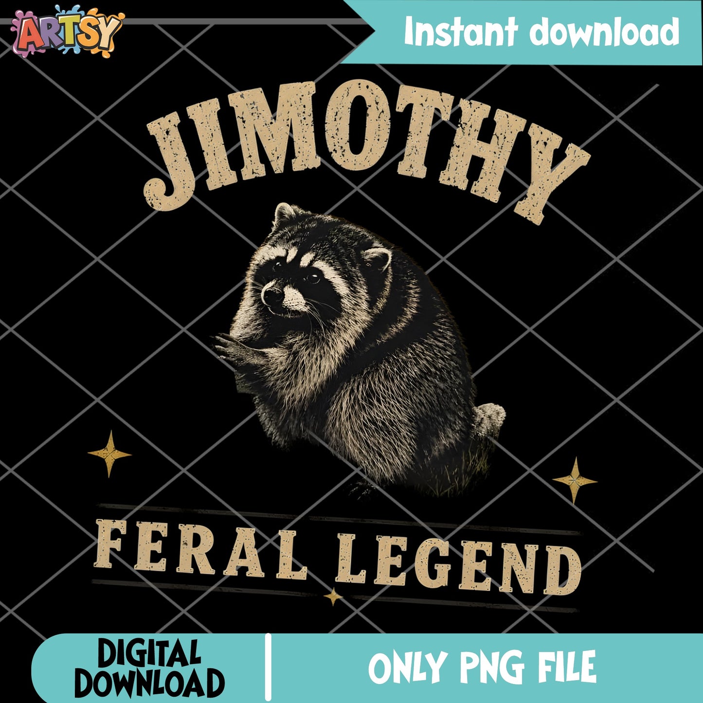 Jimothy Feral Legend Raccoon PNG, Funny Raccoon PNG, Meme PNG