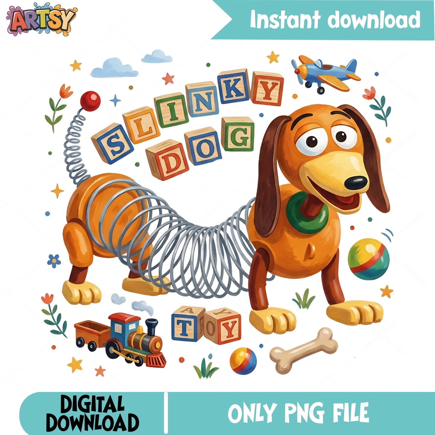 Slinky Dog Toy Story PNG, Disney Pixar PNG, Toy Story PNG